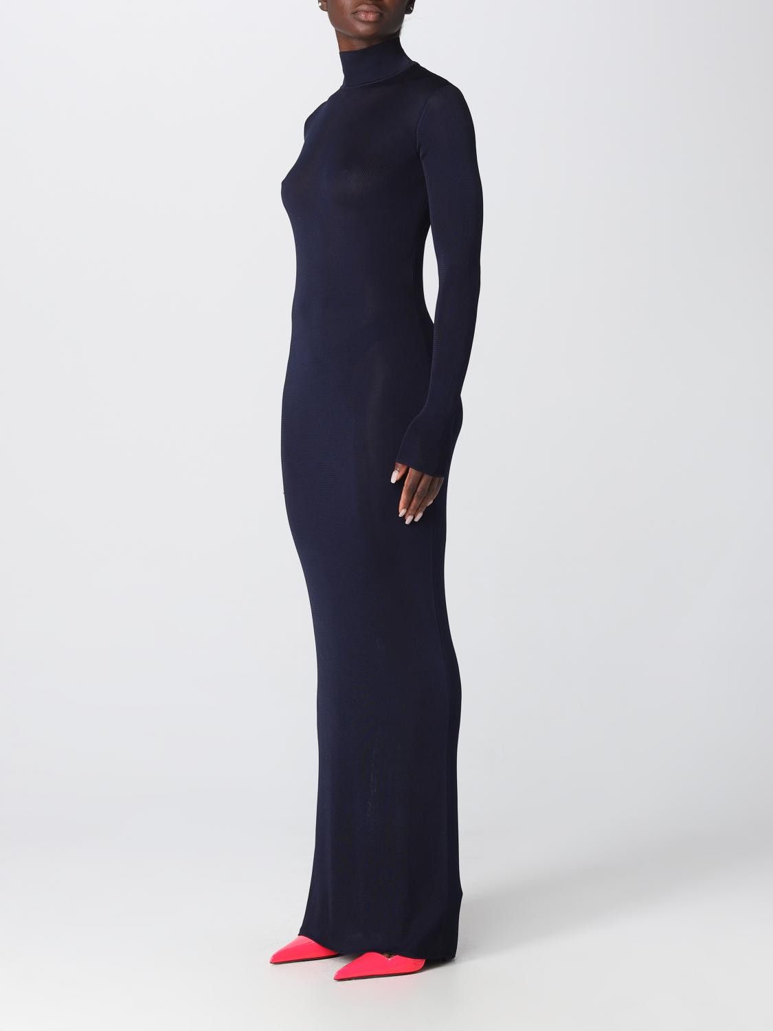 Saint Laurent Paris o1y0126 Maxi Dress in Midnight Blue Size S / US 4 / IT 40 - 3 Thumbnail