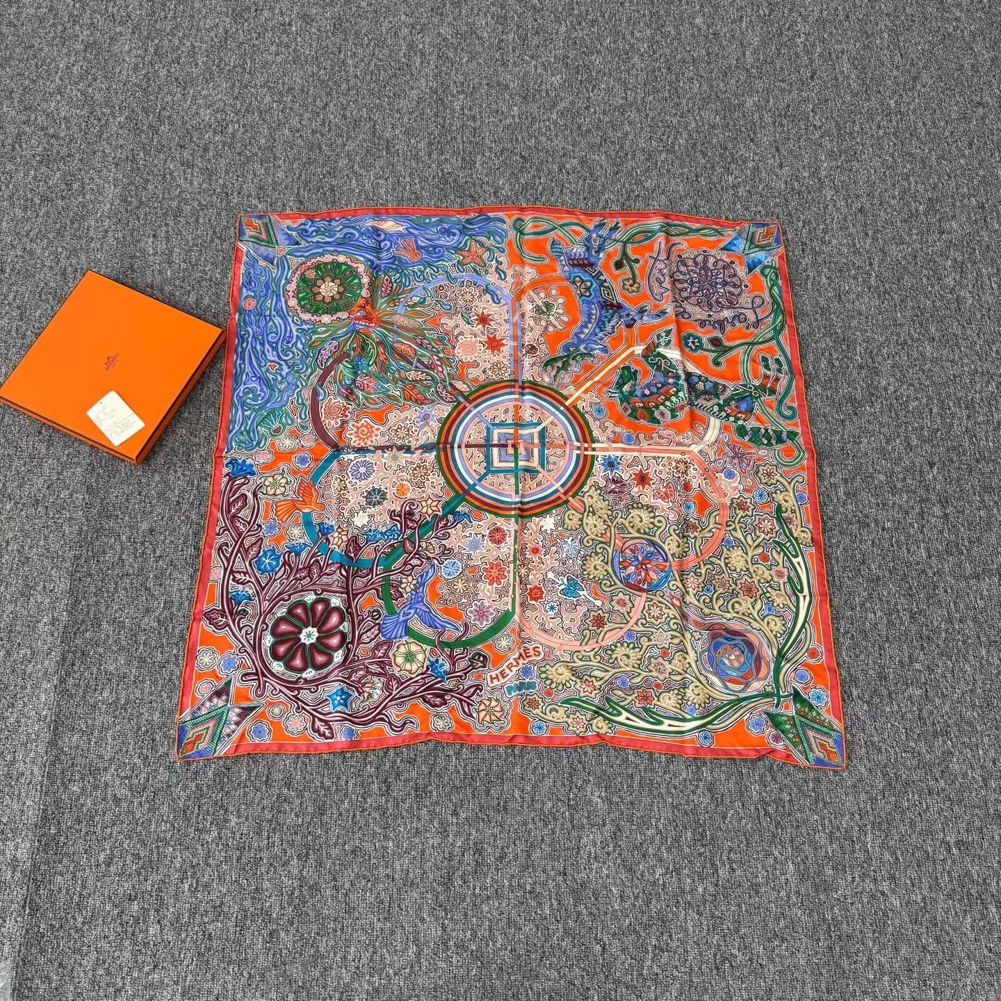 Hermes Hermes Tree of Wind Silk Scarf 99 New Vibrant Colors Size ONE SIZE - 1 Thumbnail