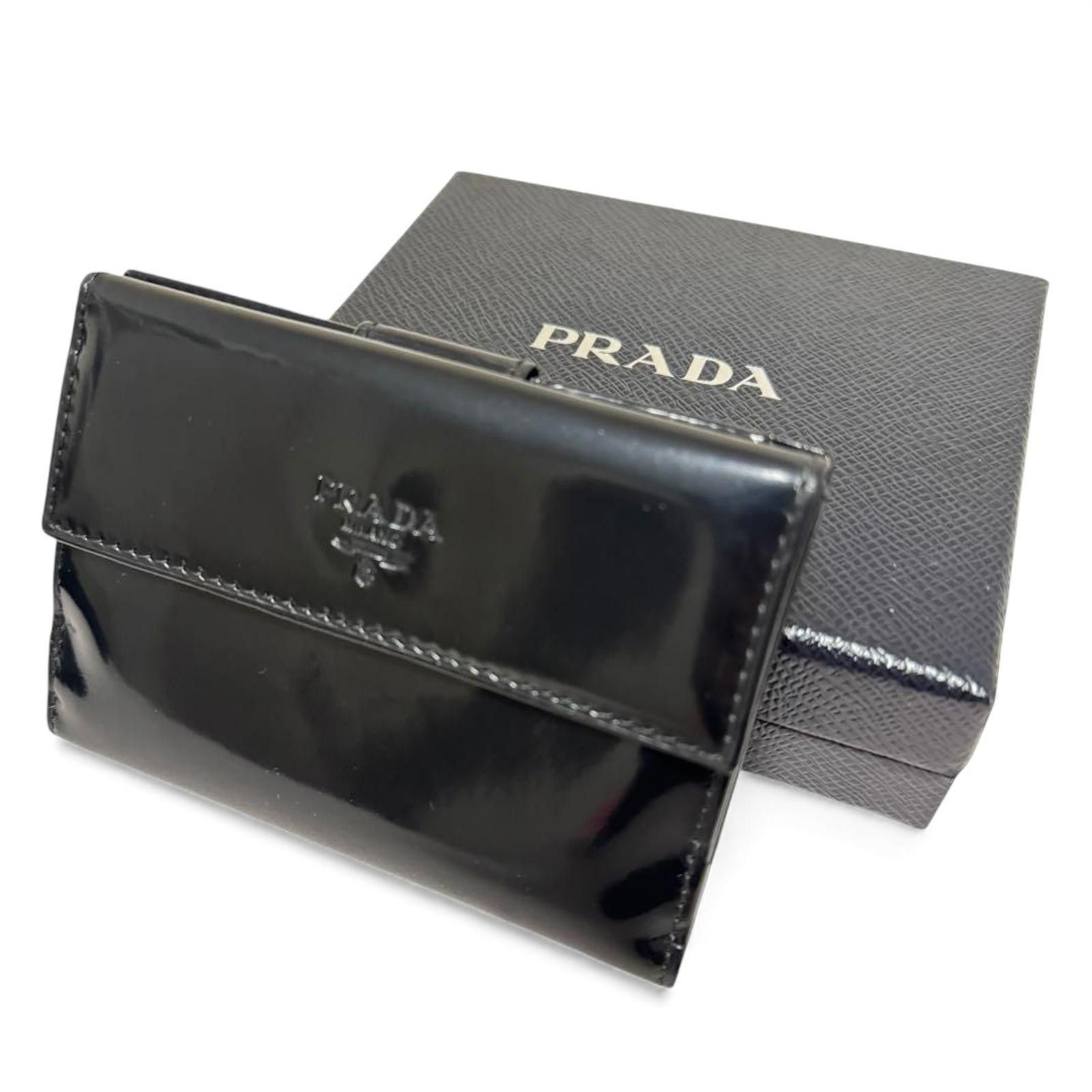 Prada Prada - Black Patent Leather Wallet Size ONE SIZE - 3 Thumbnail