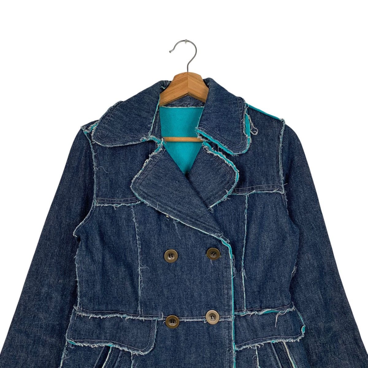 Japanese Brand B+L Double Breasted Deconstructed Denim Jacket #1939-C84 Size L / US 10 / IT 46 - 2 Thumbnail