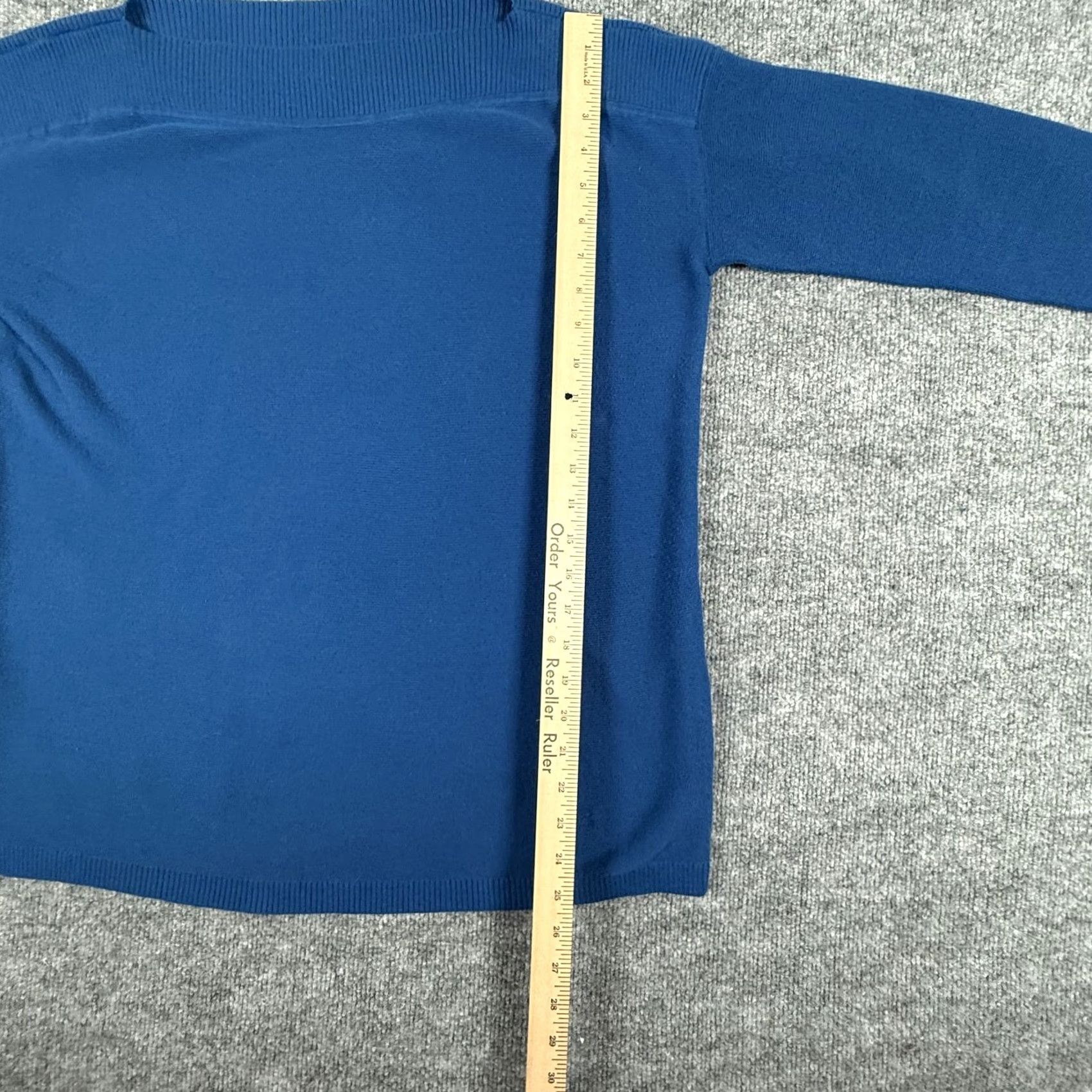 J. Jill VINTAGE? No. J. Jill Sweater Womens Small Blue Cotton Ribbed Collar Pullover Long Sleeve Top Size S / US 4 / IT 40 - 6 Thumbnail