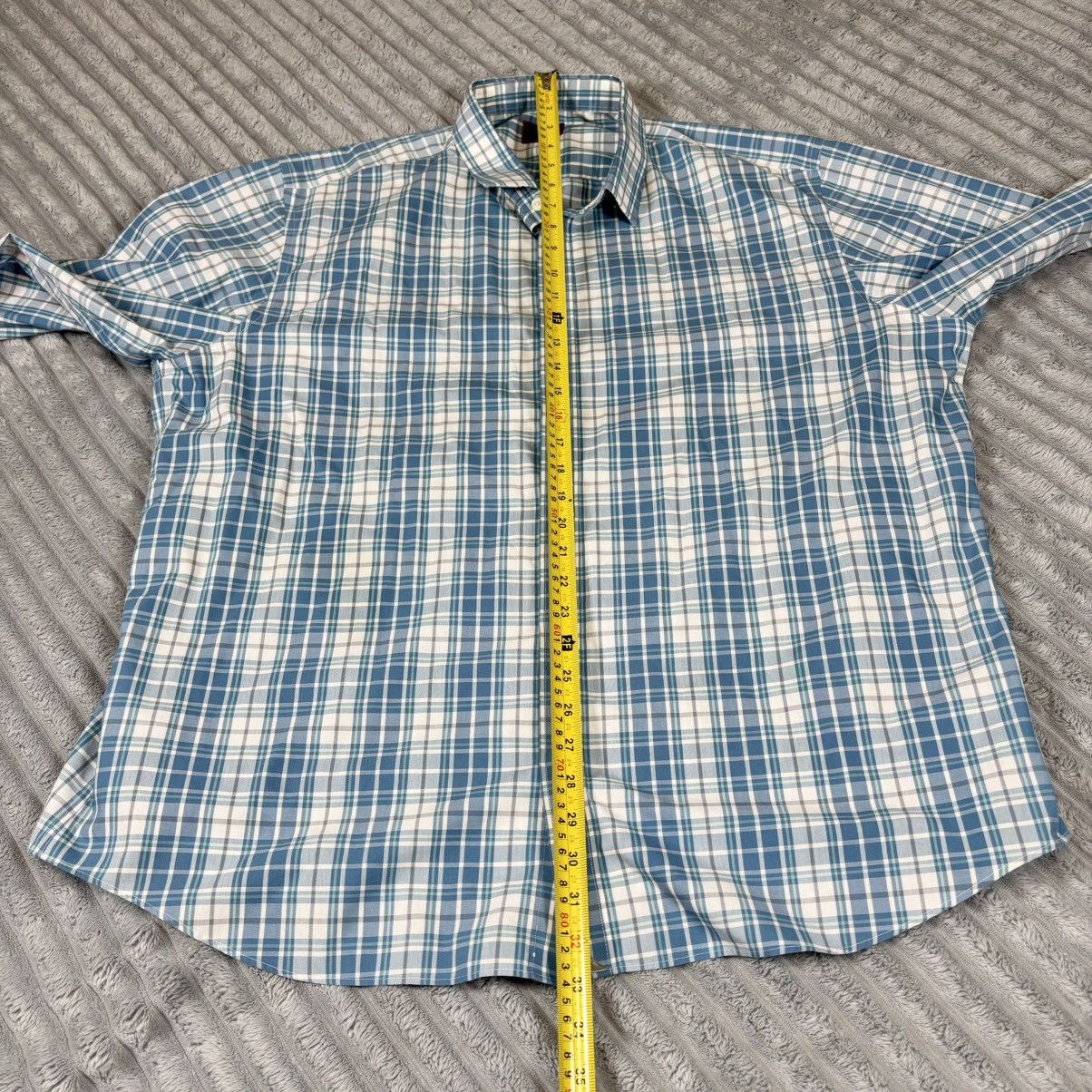 UNTUCKit UNTUCKit Maxville Blue Plaid Wrinkle Free Shirt Men's 3XL Size US XXL / EU 58 / 5 - 7 Thumbnail