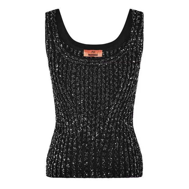 Missoni o1g2r1mq1124 Tank Top in Black & Silver Size M / US 6-8 / IT 42-44 - 1 Thumbnail