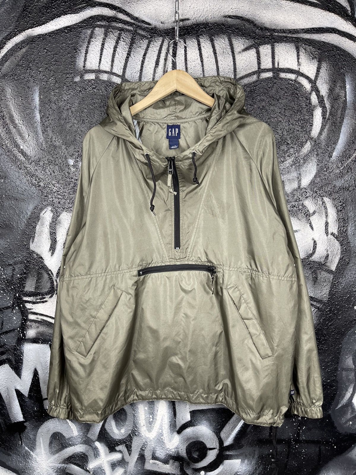 Gap GAP Vintage Y2K Khaki Nylon Anorak Jacket Men’s Size Medium Size US M / EU 48-50 / 2 - 4 Thumbnail