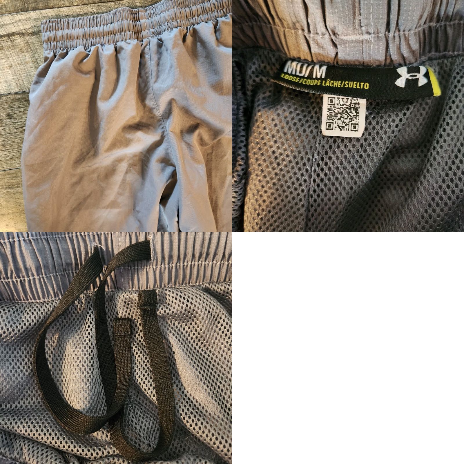 Under Armour Under Armour Wind Pants Mens Medium Gray Loose Fit Zip Ankle Drawstring Athletic Size US 31 - 9 Thumbnail