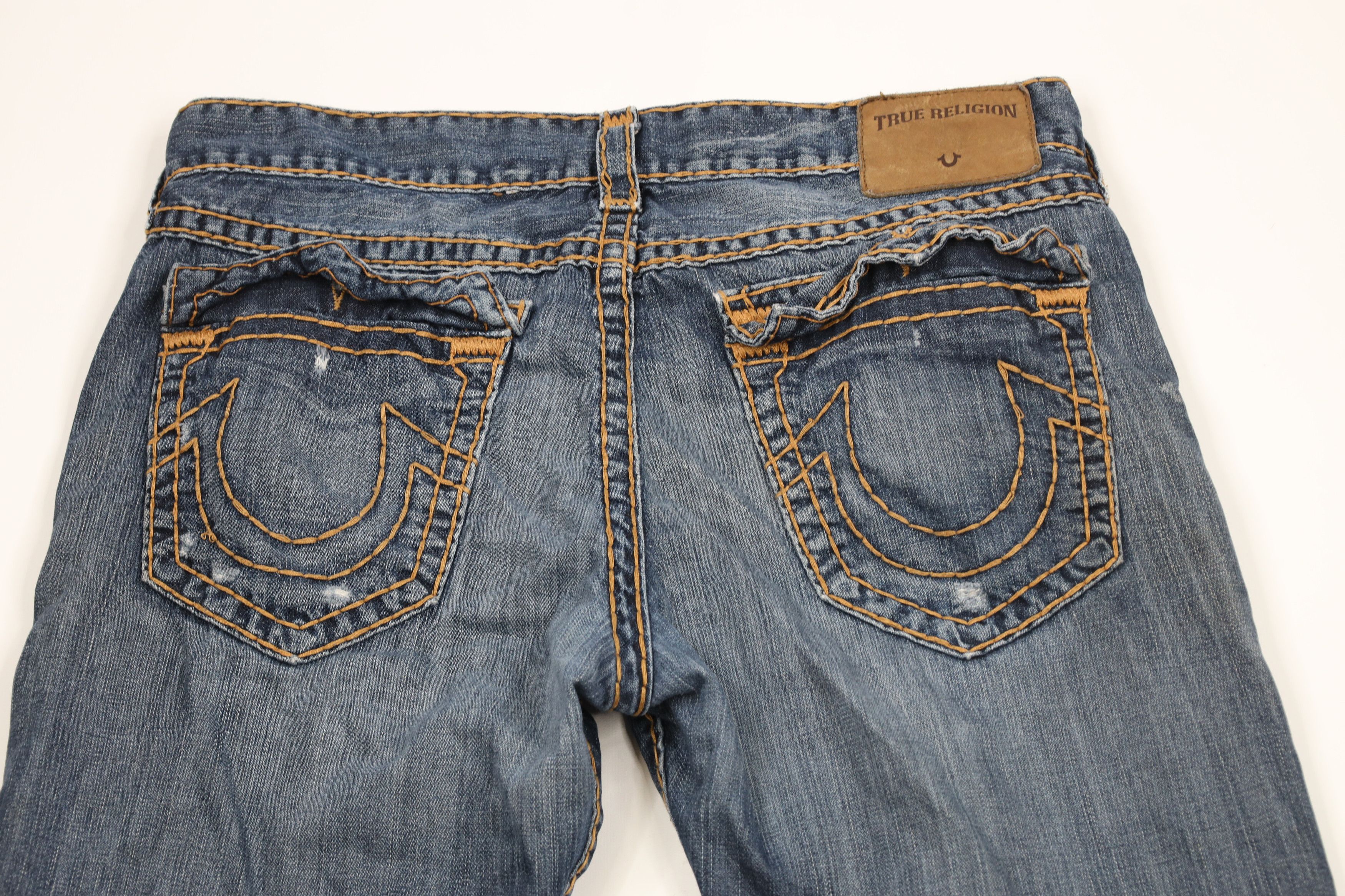 True Religion × Vintage True Religion Relaxed Slim Thick Stitch Denim Jeans USA Blue Size US 36 / EU 52 - 12 Thumbnail