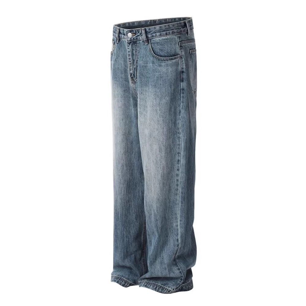 Japanese Brand × Jean Distressed washed jeans men's loose casual straight trousers Size US 34 / EU 50 - 2 Thumbnail