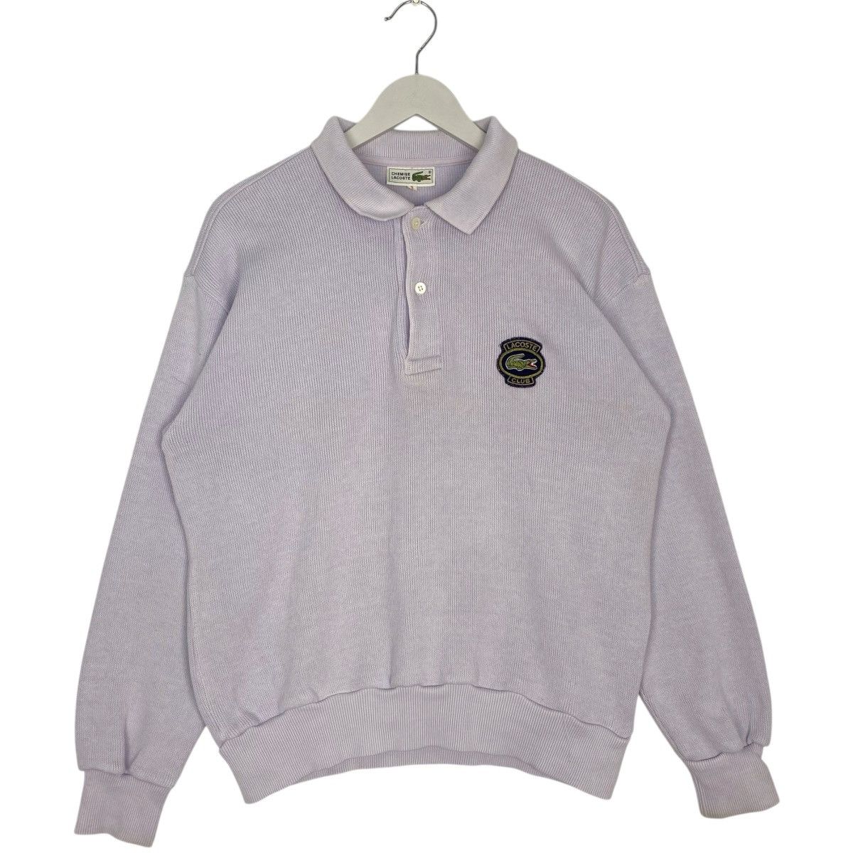 Vintage Vintage 90s Lacoste Sweatshirt Collar Button Soft Purple M Size US M / EU 48-50 / 2 - 1 Thumbnail