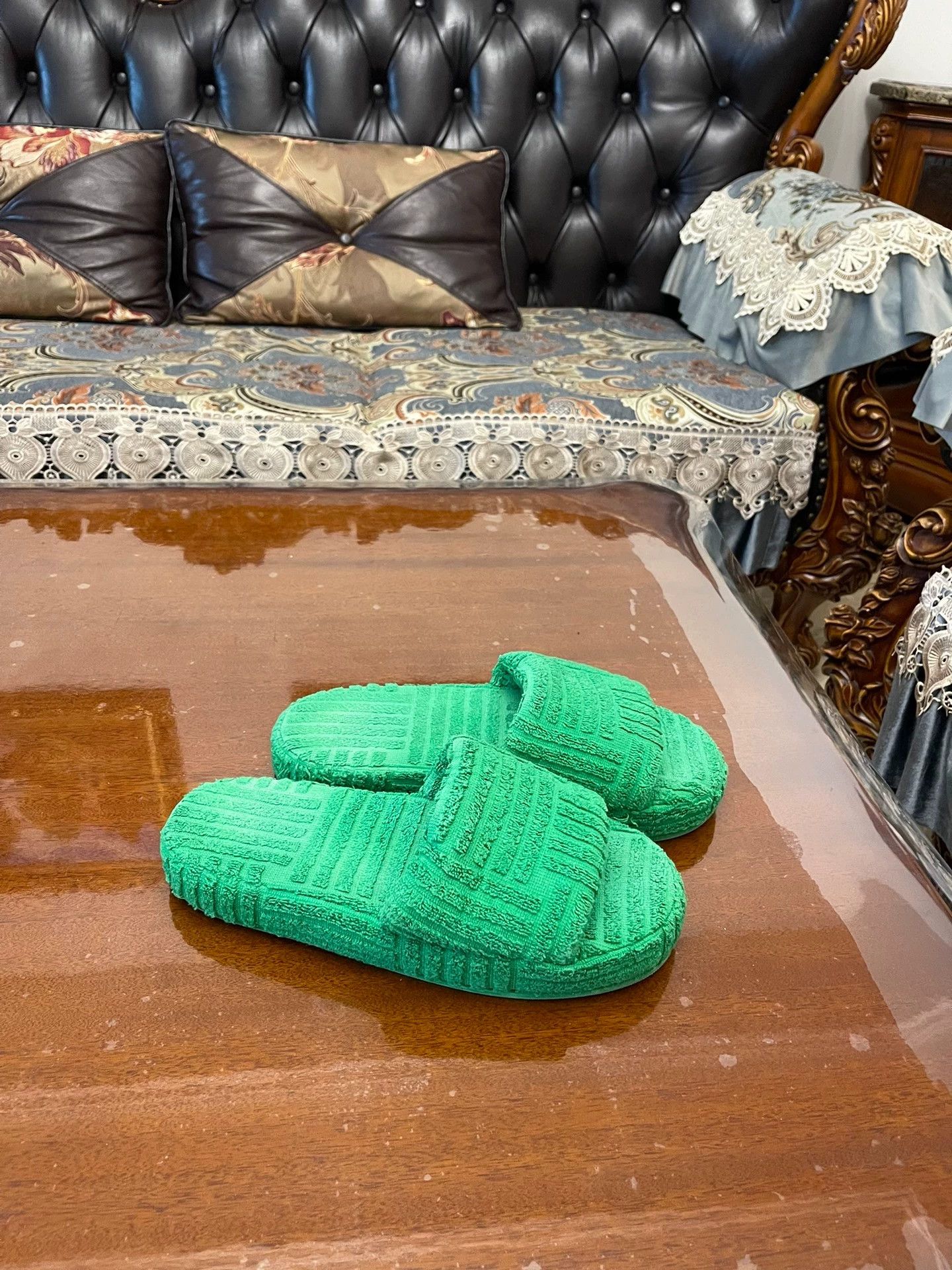 Bottega Veneta BV Intrecciato Classic Green Slides 41-42 Size US 8 / EU 41 - 3 Thumbnail