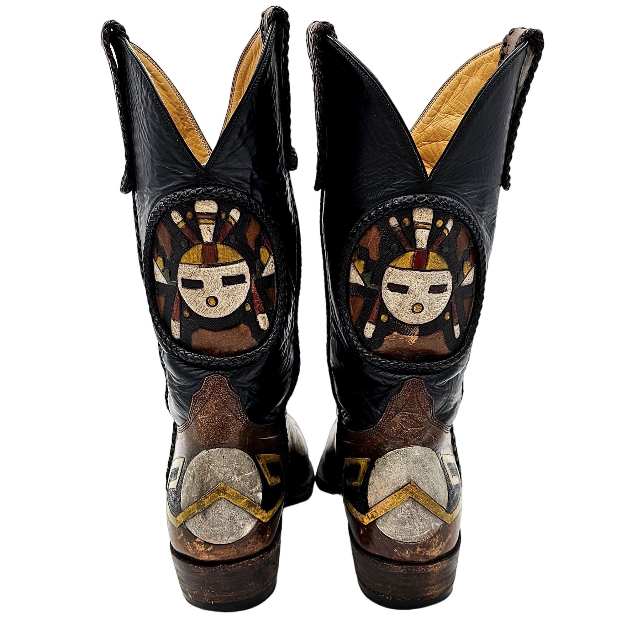 Other Custom 9D Hand Tooled/ Painted Native American Chief boots Size US 9 / EU 42 - 6 Thumbnail