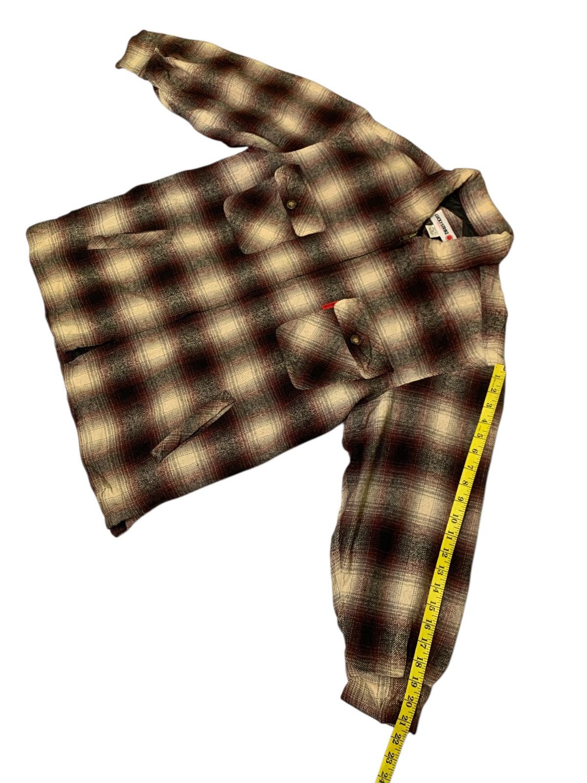 Japanese Brand Rare Design Vintage Lucky Strike Flannel Zipper Light Jacket Size US M / EU 48-50 / 2 - 12 Thumbnail