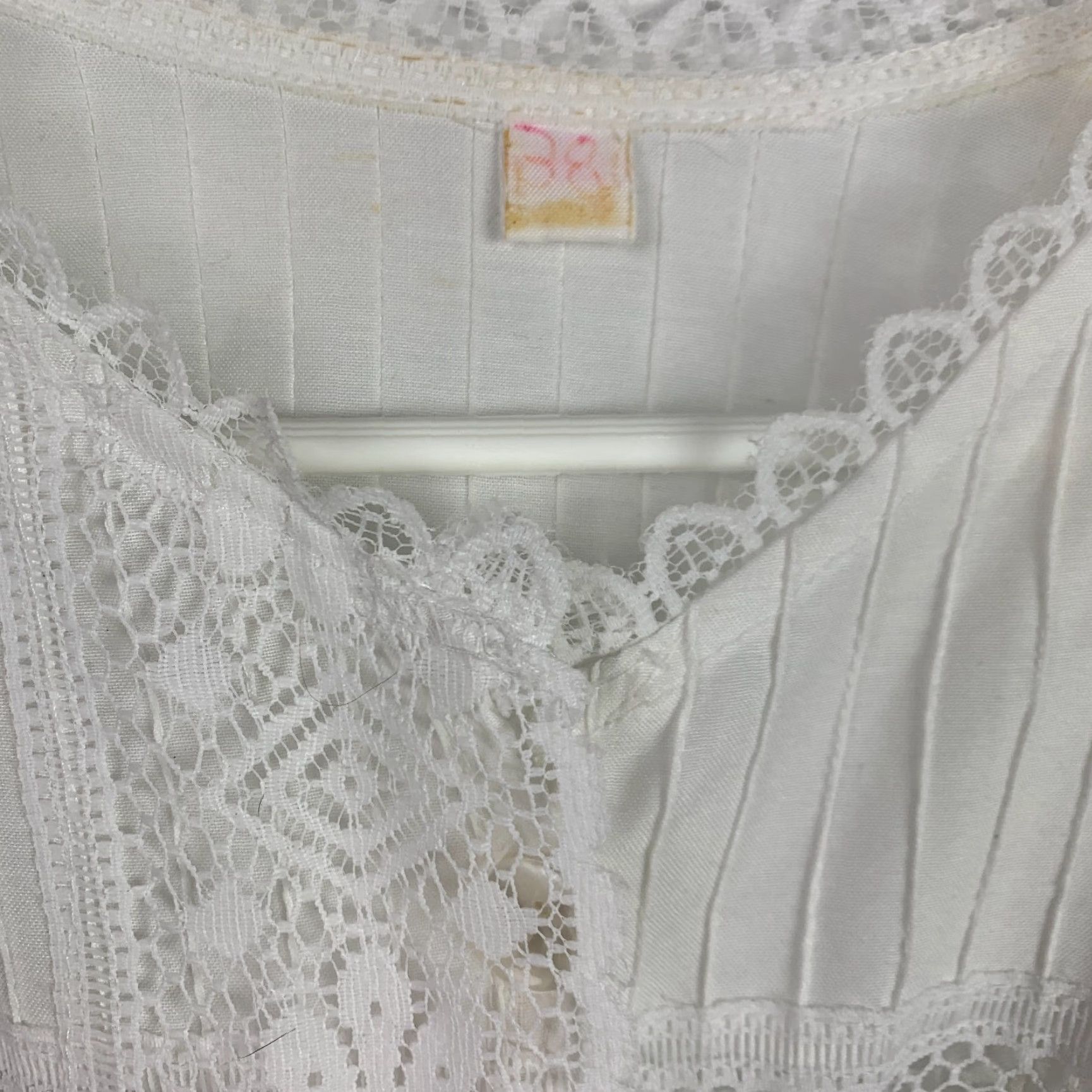 Vintage Vintage Mexican Ethnic Floral Lace Boho White Blouse Tunic Shirt Size 38 M/L Cotton Blend 1970s Boho Shirt Womens Size M / US 6-8 / IT 42-44 - 3 Thumbnail