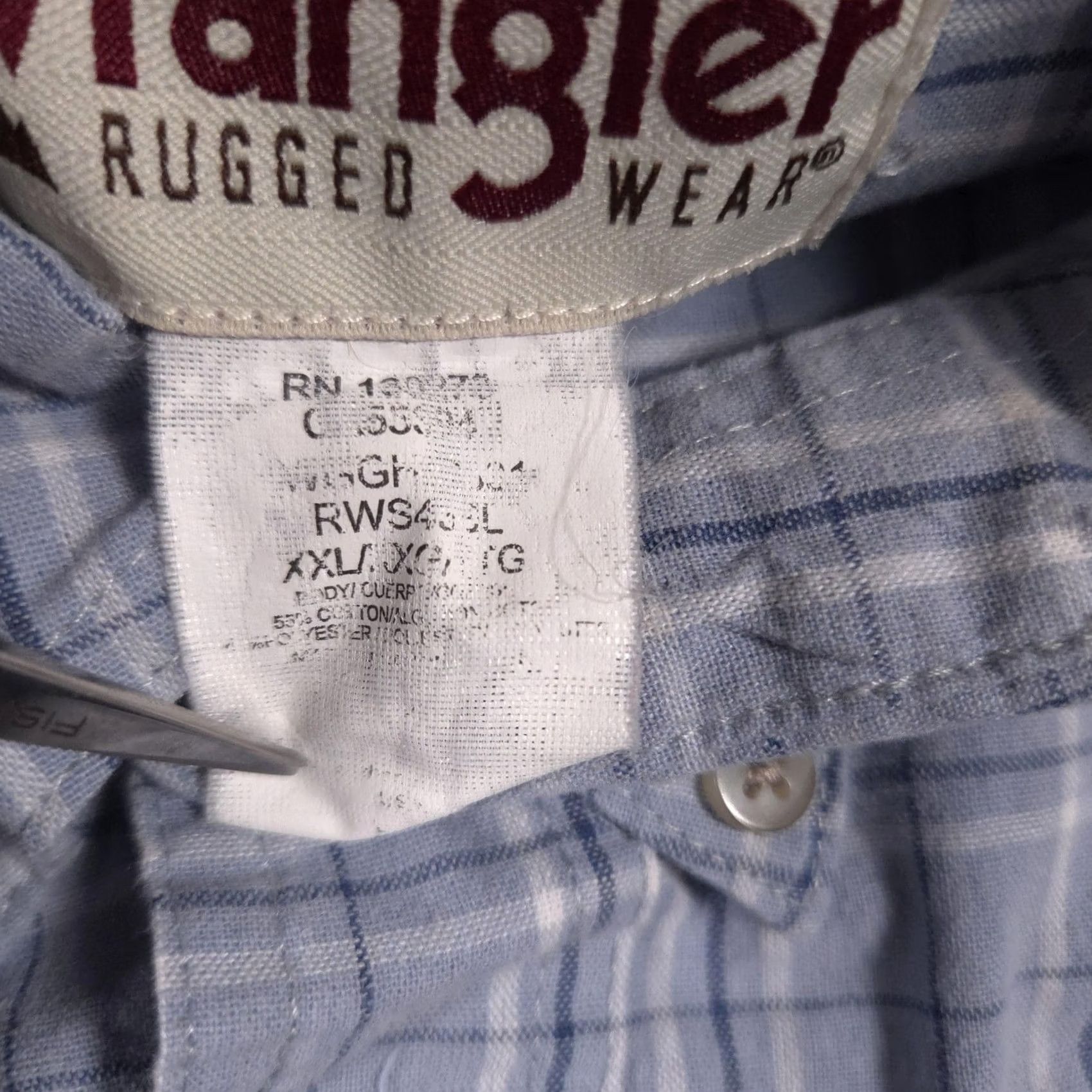 Wrangler VINTAGE Wrangler Shirt Mens 2XL Blue Plaid Button-Down Short Sleeve Rugged Wear Pocket Size US XXL / EU 58 / 5 - 7 Thumbnail