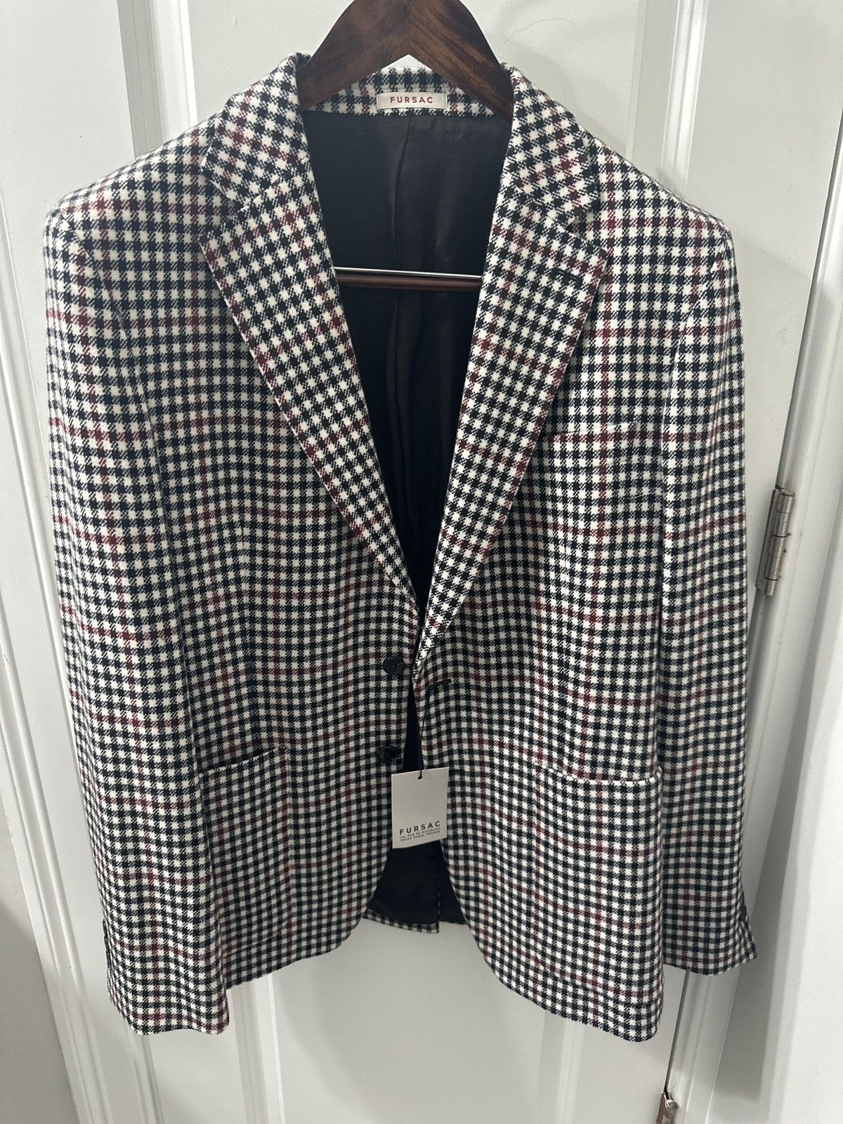 Checked wool/cashmere sport coat