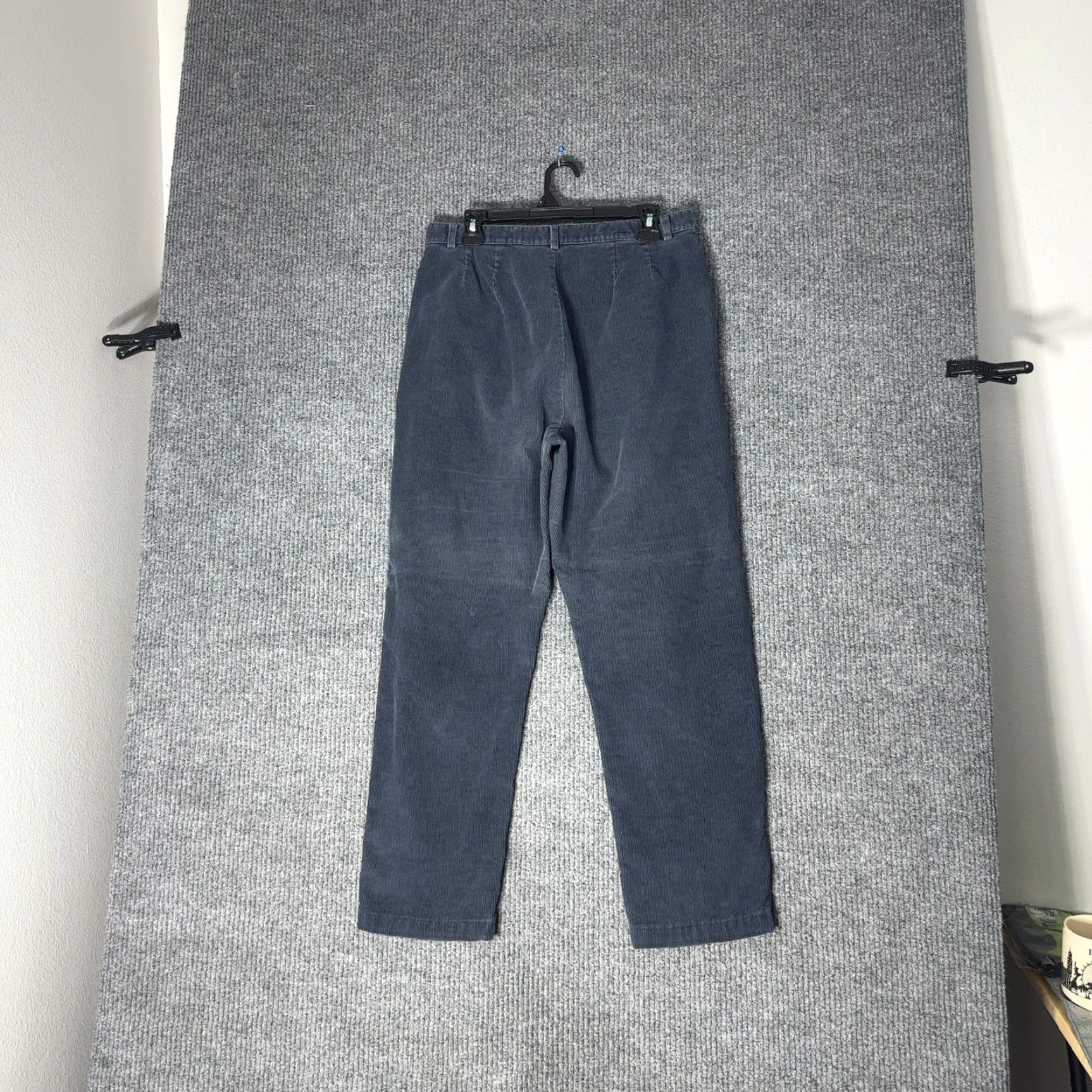 Lands' End VINTAGE Lands' End Corduroy Pants Womens 12 Blue Pleated High Rise Straight Leg Size 34" / US 12 / IT 48 - 3 Thumbnail