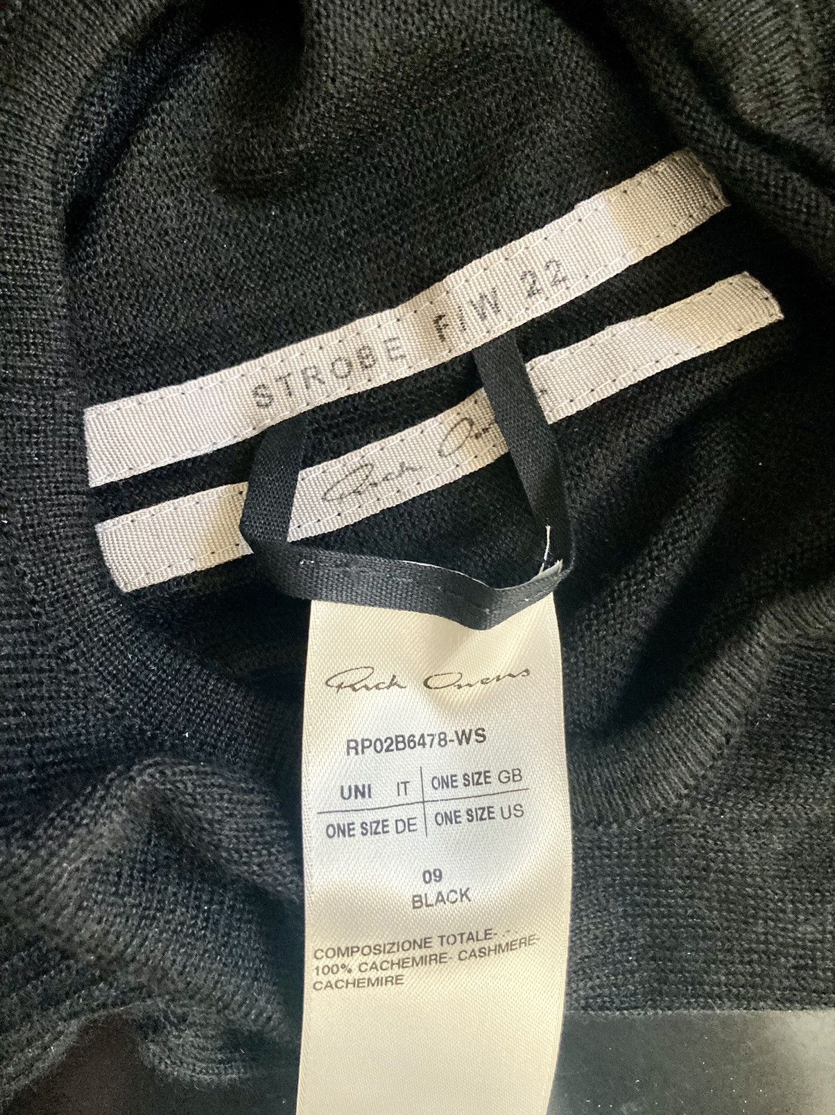 Rick Owens F/W 22 "STROBE" Cashmere Skull Balaclava Hat Rick Owens Size ONE SIZE - 4 Thumbnail