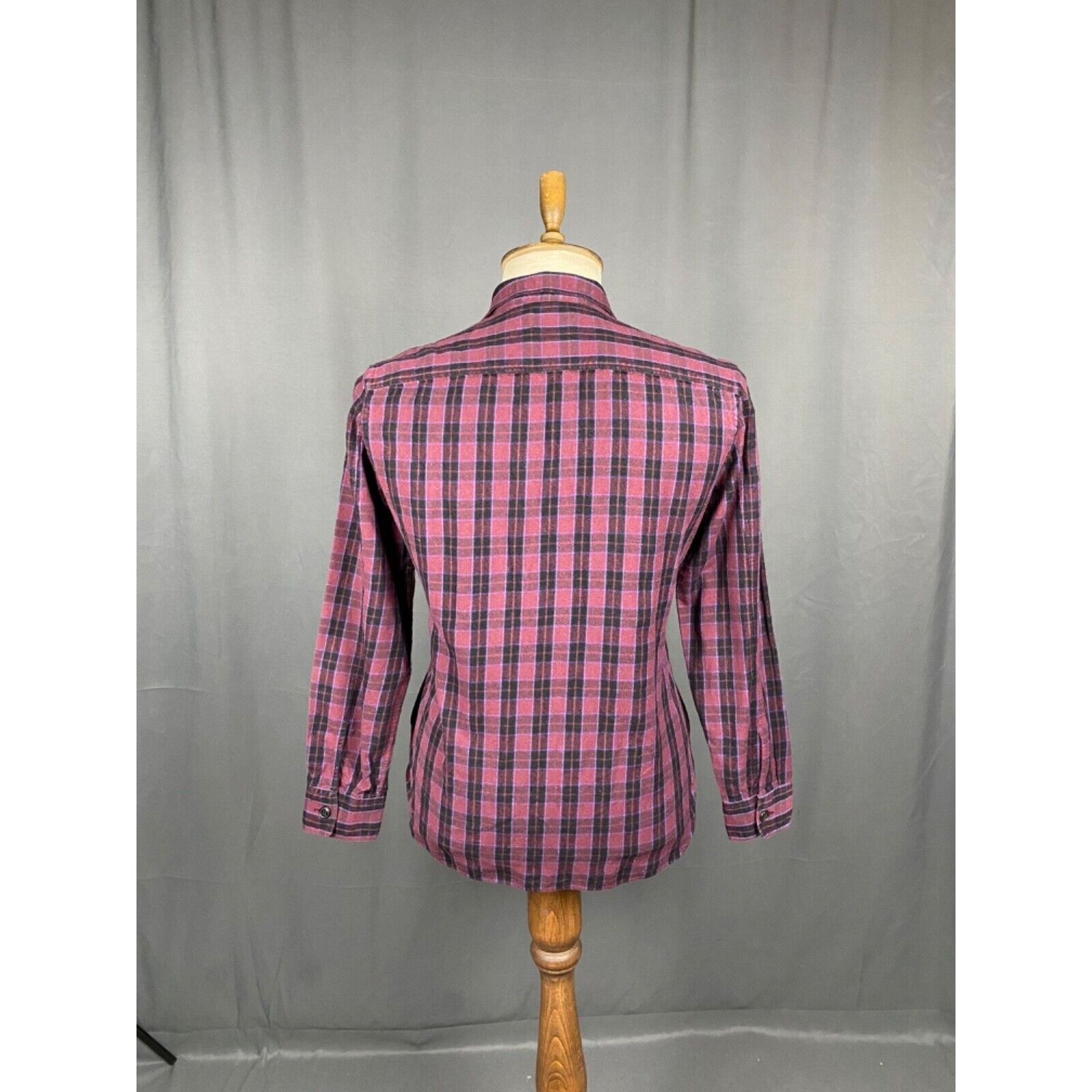 Burberry Burberry Men's Purple Checked Wool Linen Shirt Size S Size US L / EU 52-54 / 3 - 7 Thumbnail