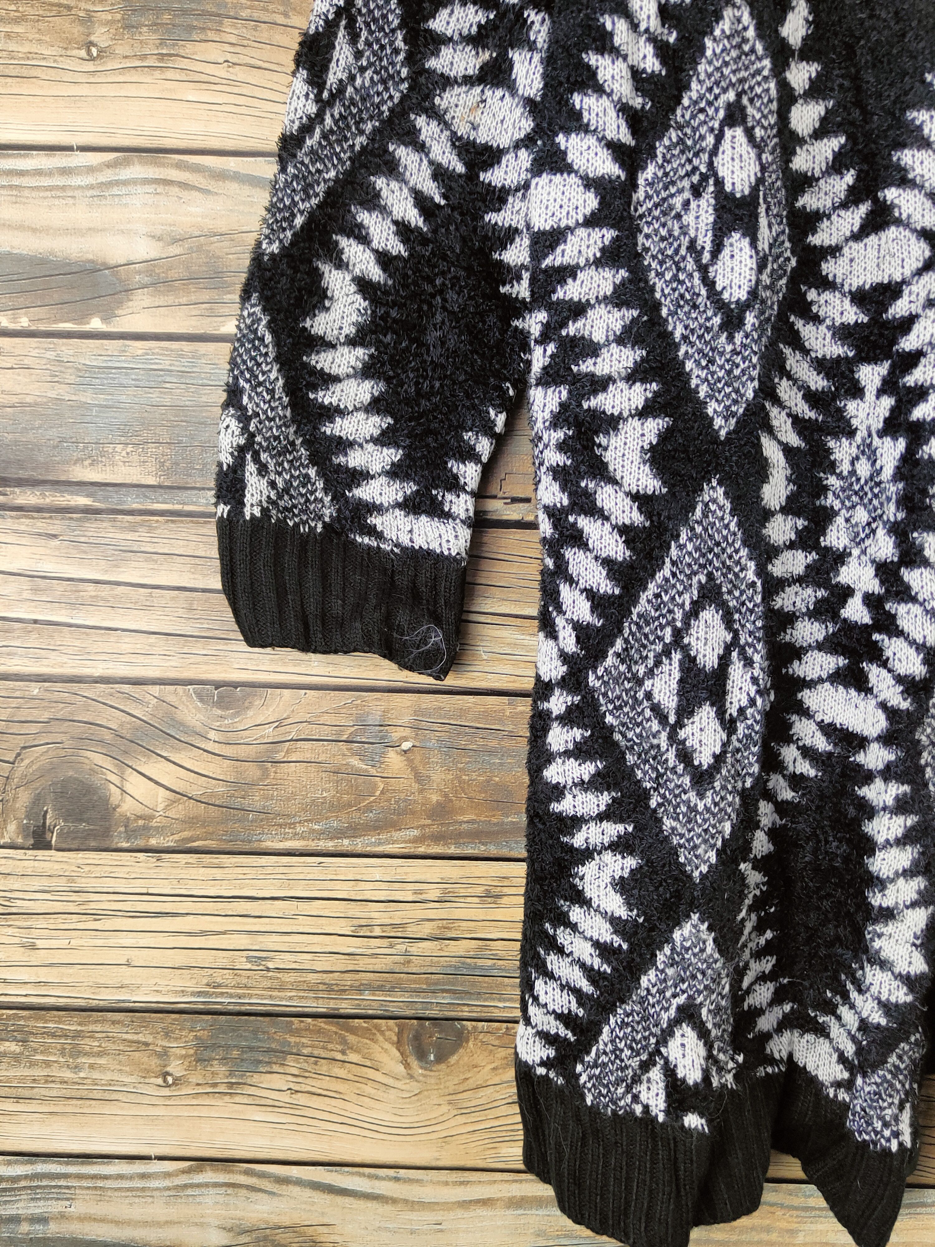 Japanese Brand DL Raf Raf Black White Knitwear Cardigan #46-1012 Size L / US 10 / IT 46 - 4 Thumbnail
