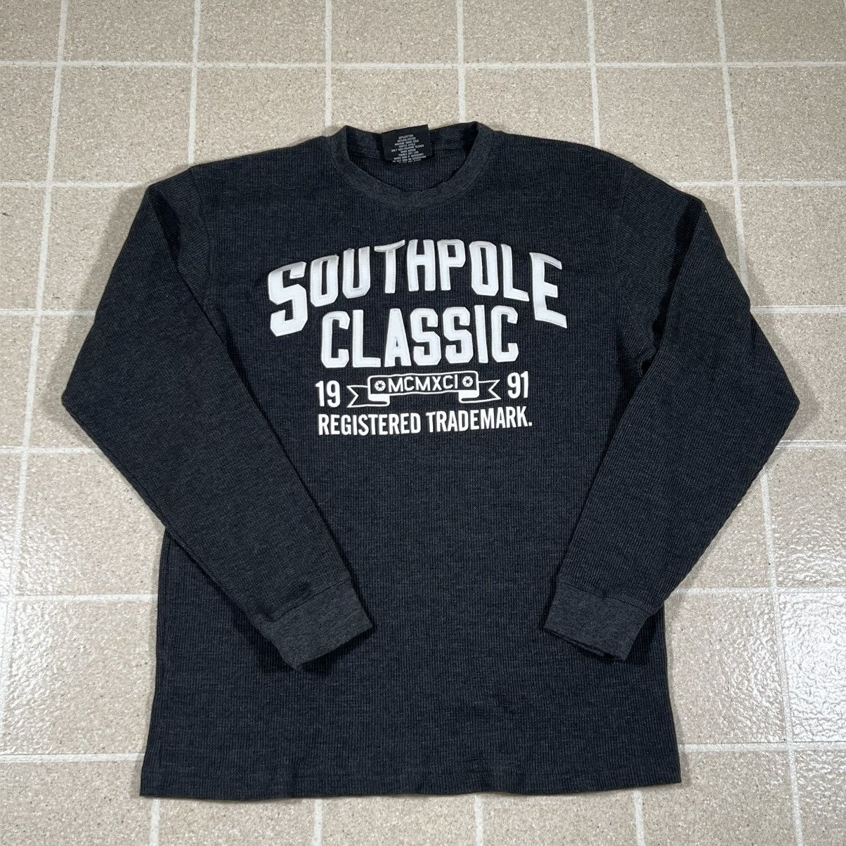 Southpole Grey Southpole Thermal Long Sleeve Shirt Waffle Knit Grunge Size US L / EU 52-54 / 3 - 1 Thumbnail