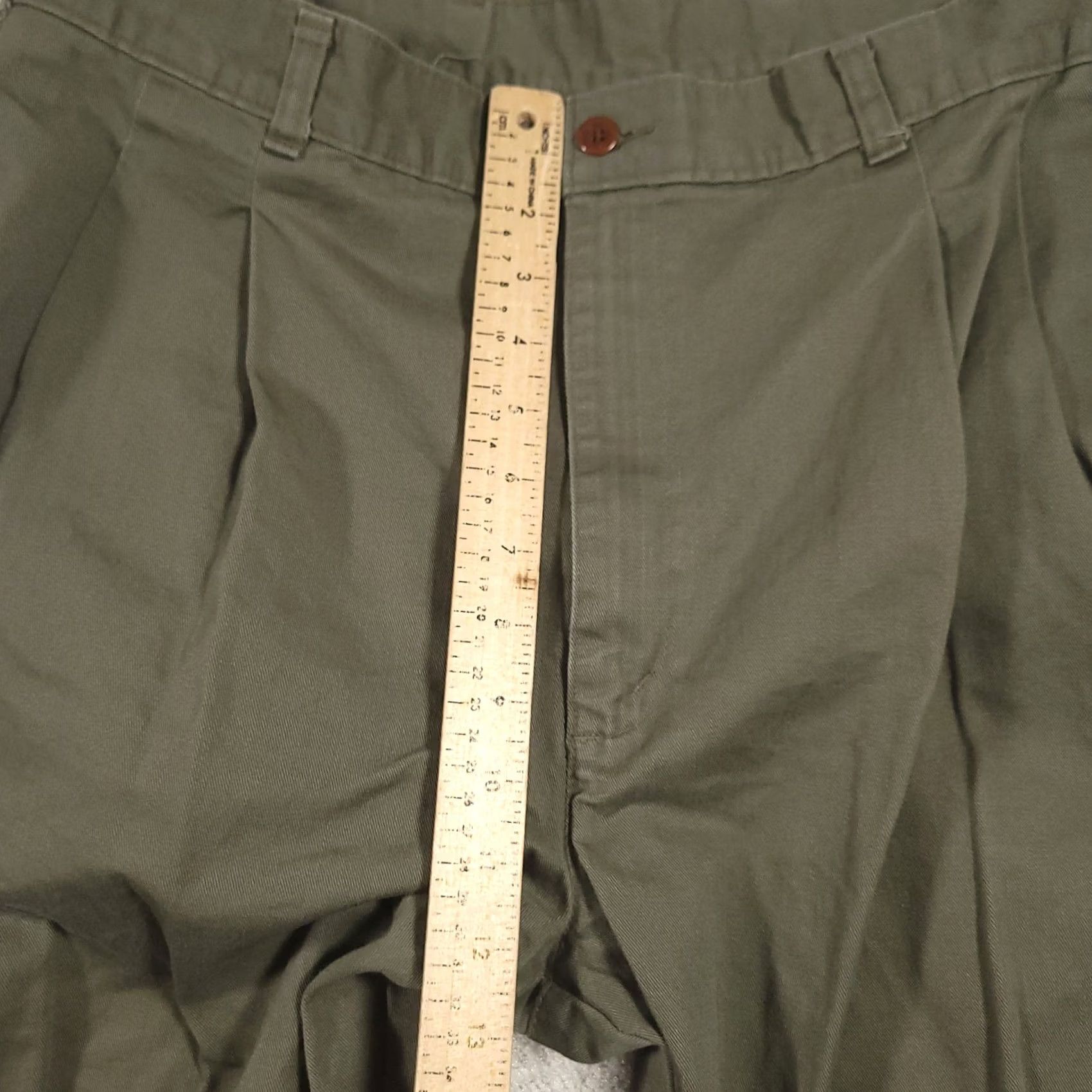Dockers VINTAGE Dockers Pants Mens 38x29 Olive Green Pleated Baggy Chinos By Levis 90s Size US 38 / EU 54 - 7 Thumbnail