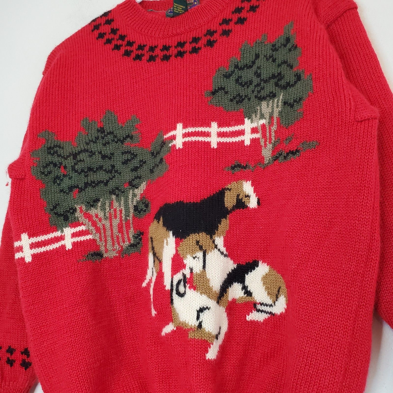 Vintage Vintage 90s Wool Dog Knit Sweater Red Fits Size S Size US S / EU 44-46 / 1 - 3 Thumbnail