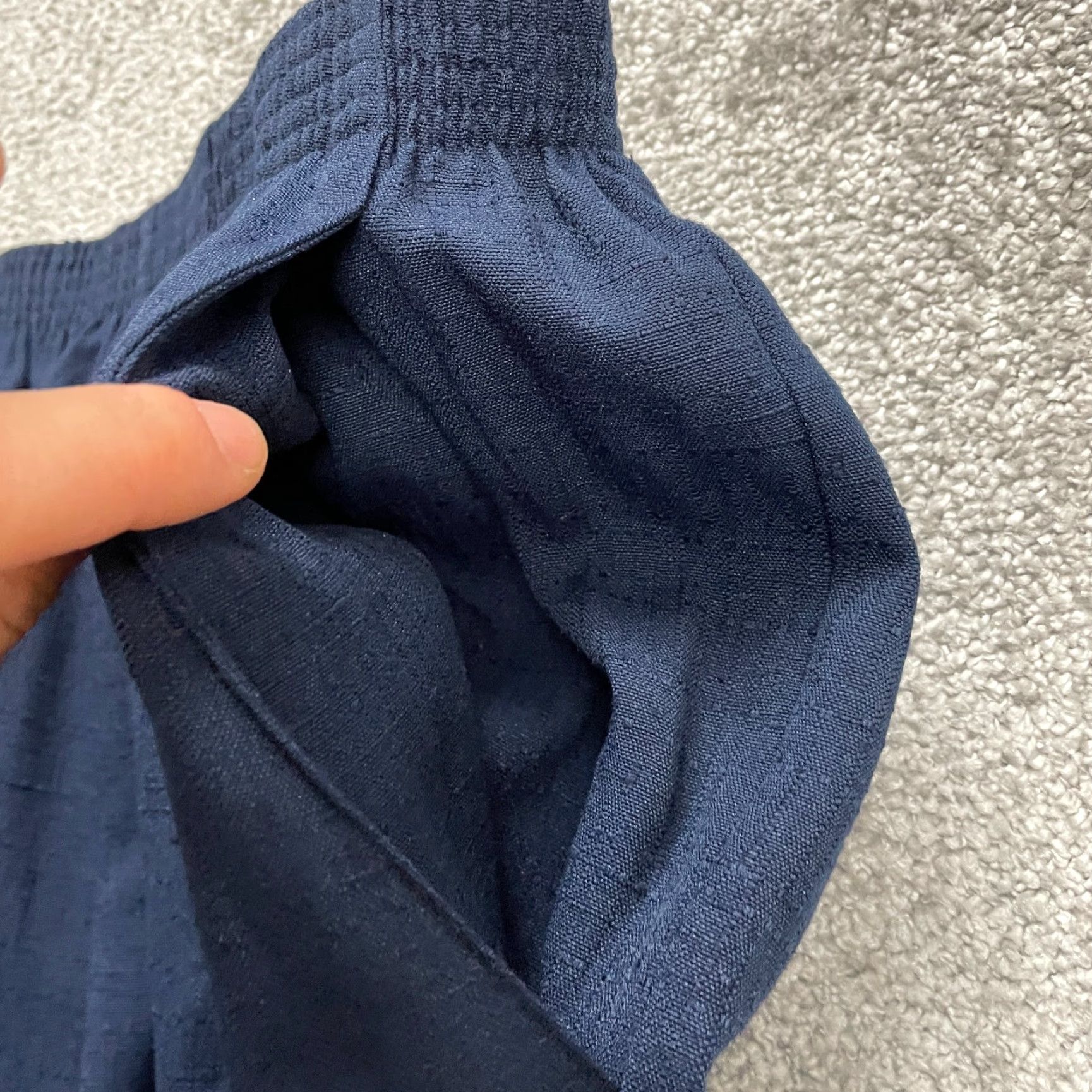 Vintage Briggs Dress Pants Women 22W Navy Blue Tapered Leg High Rise Elastic Waist 34x29 Size 40" / US 18 - 5 Thumbnail