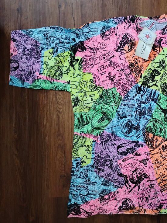 Other NWT Vintage Neon Americana Wild West Map AOP T-Shirt Size US XL / EU 56 / 4 - 2 Thumbnail