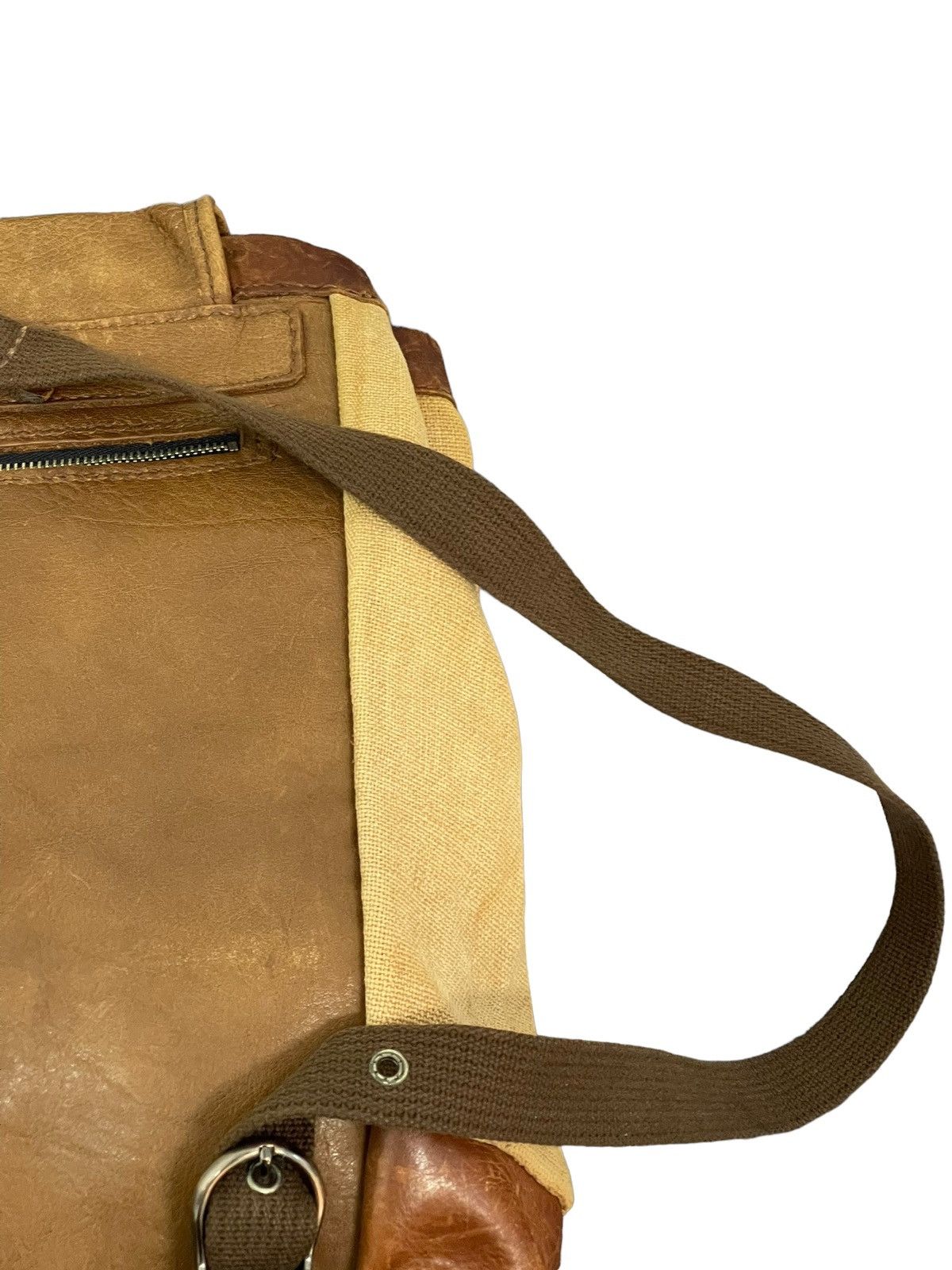Genuine Leather Leather Linen Backpack Vtg Unknown Japan Bag 2🟩 Size ONE SIZE - 16 Thumbnail