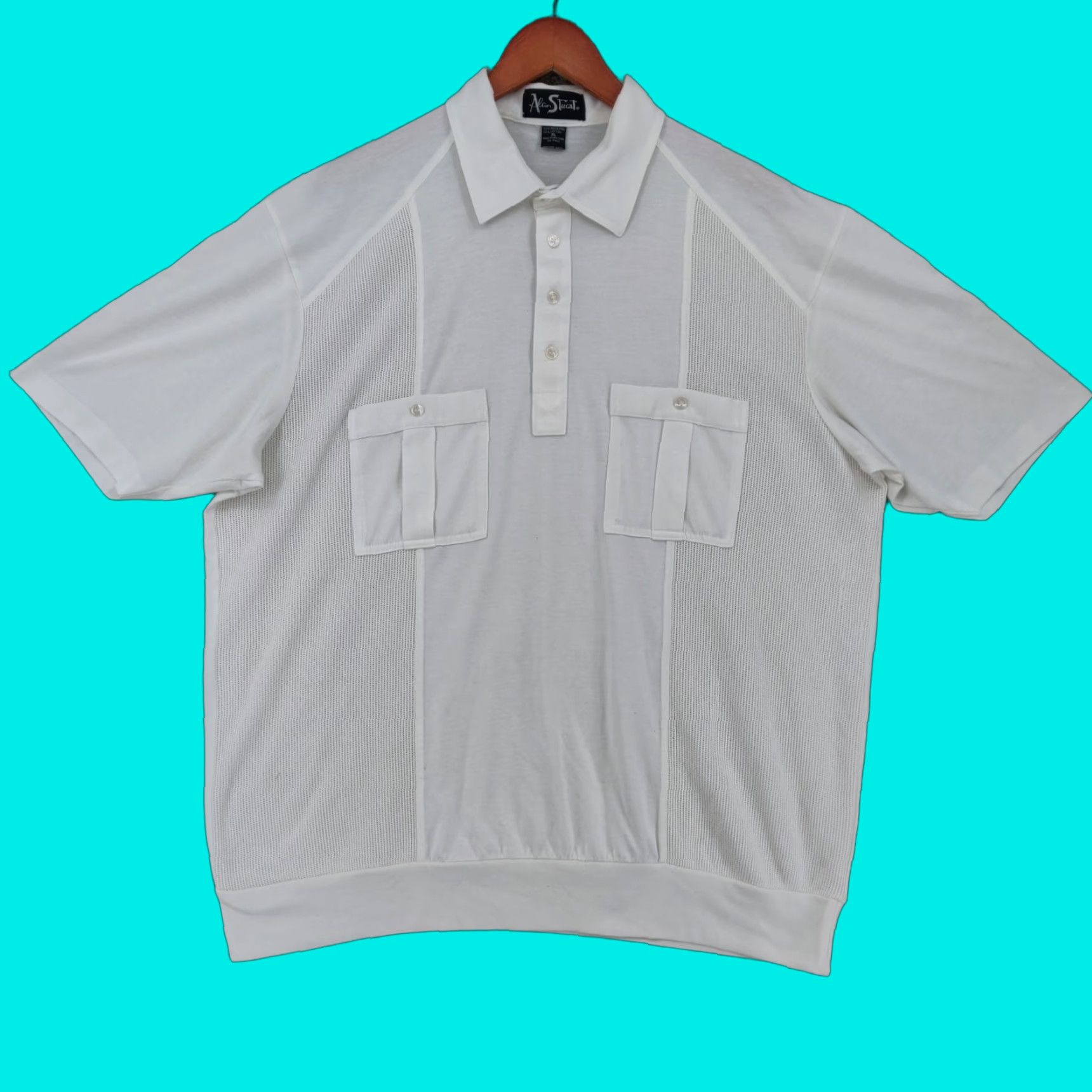 Vintage VINTAGE Alan Stuart Pullover Shirt Mens XL Textured Pocket Short Sleeve USA 80s Size US XL / EU 56 / 4 - 1 Thumbnail