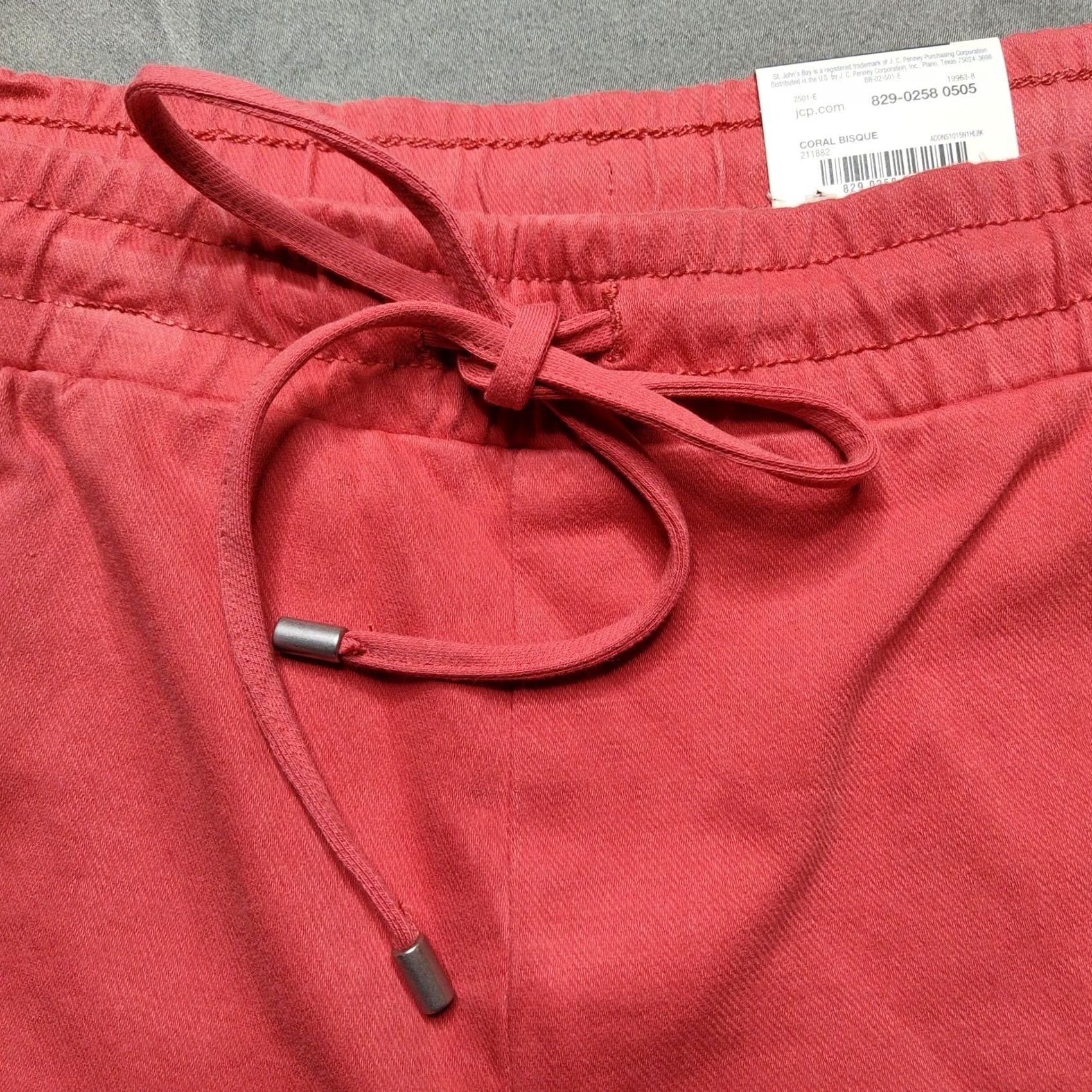 Vintage St Johns Bay Women 2XL Coral Bisque Pull On Cotton Blend 4" Shorts NEW Size 40" / US 18 - 7 Thumbnail