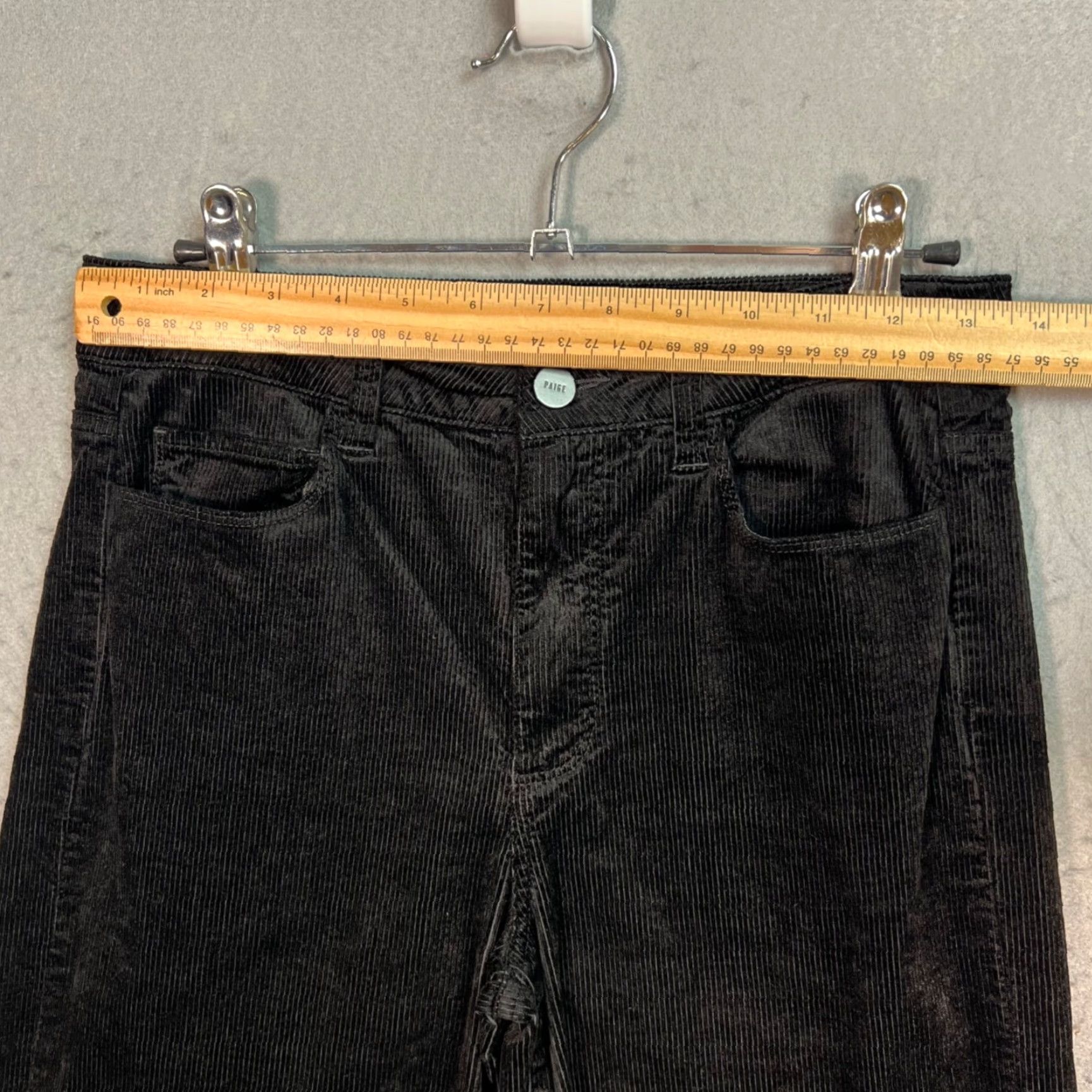 Paige Paige Womens Pants Black Corduroy High-Rise Straight Inseam 27 in Regular 26 New title Size 26" / US 2 / IT 38 - 5 Thumbnail