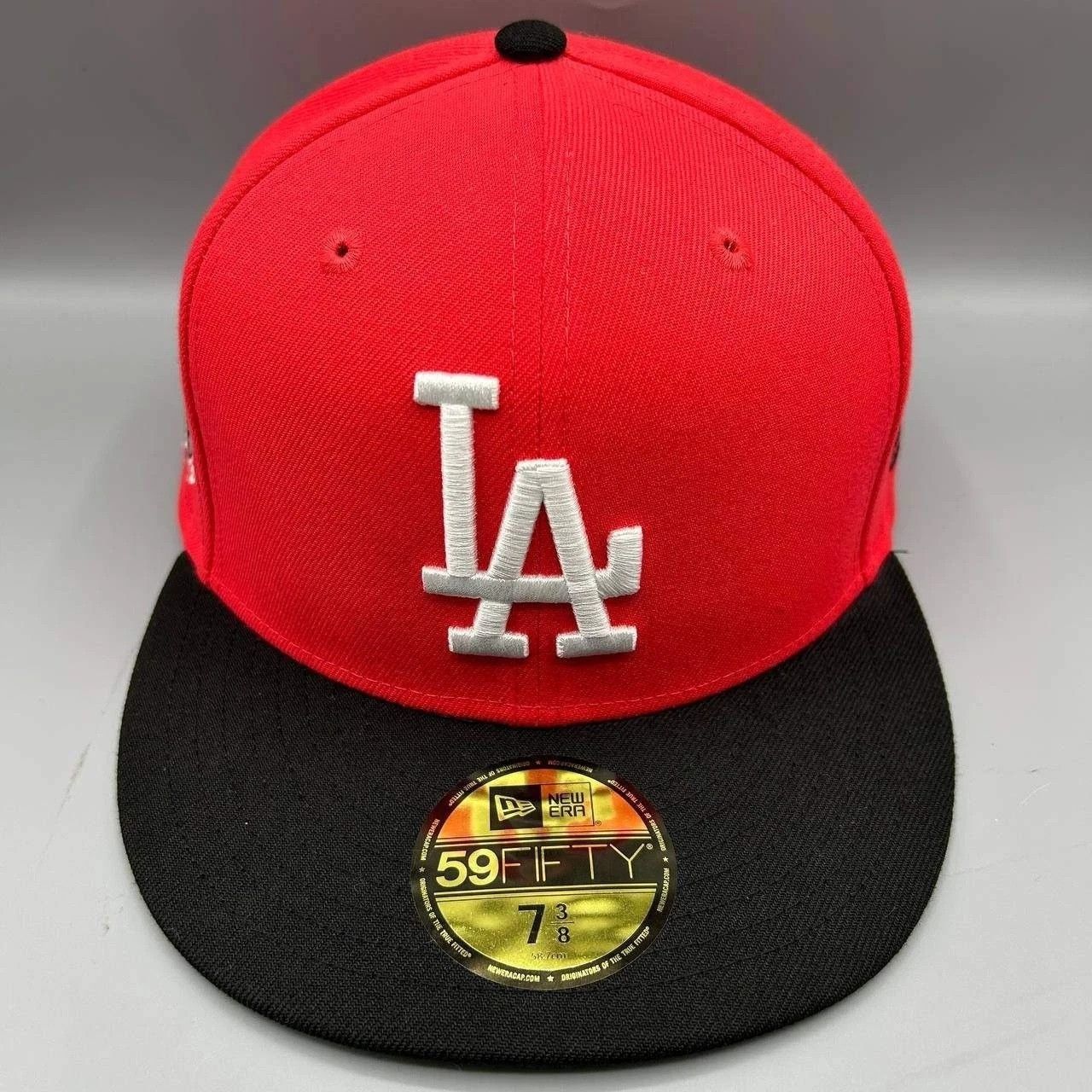 New Era Los Angeles LA Dodgers Hat Men 7 3/8 Red MLB Fitted Cap New Size ONE SIZE - 1 Thumbnail