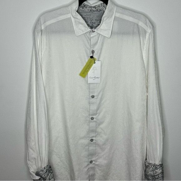 Robert Graham Robert Graham Bayview Paisley Jacquard Shirt White Men’s Siz Size US XL / EU 56 / 4 - 1 Thumbnail