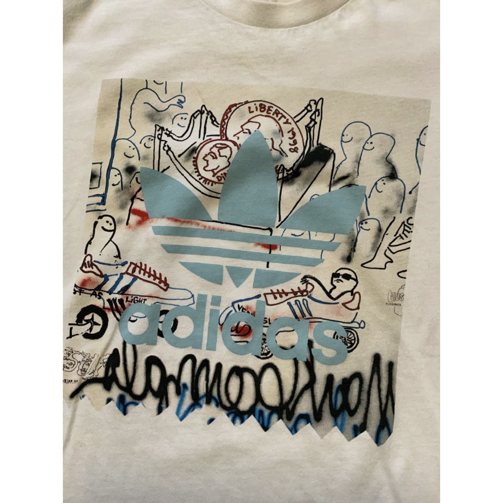 Adidas Adidas Originals X Mark Gonzales Gonz Blackbird Liberty Graffiti Graphic T-Shirt Size US S / EU 44-46 / 1 - 7 Thumbnail