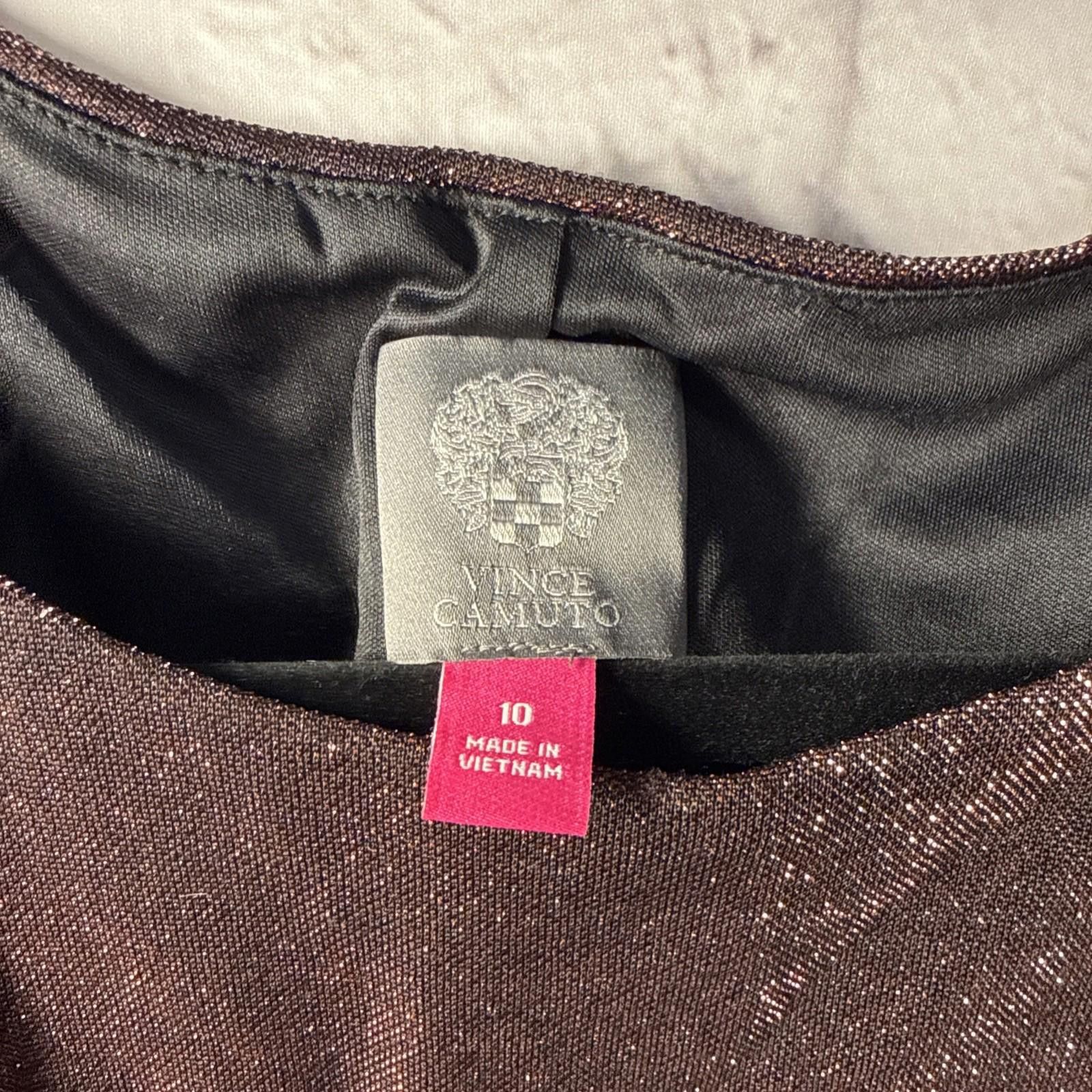 Vince Camuto Vince Camuto Sleeveless Cocktail Brown Copper Sheath Dress Size L / US 10 / IT 46 - 3 Thumbnail