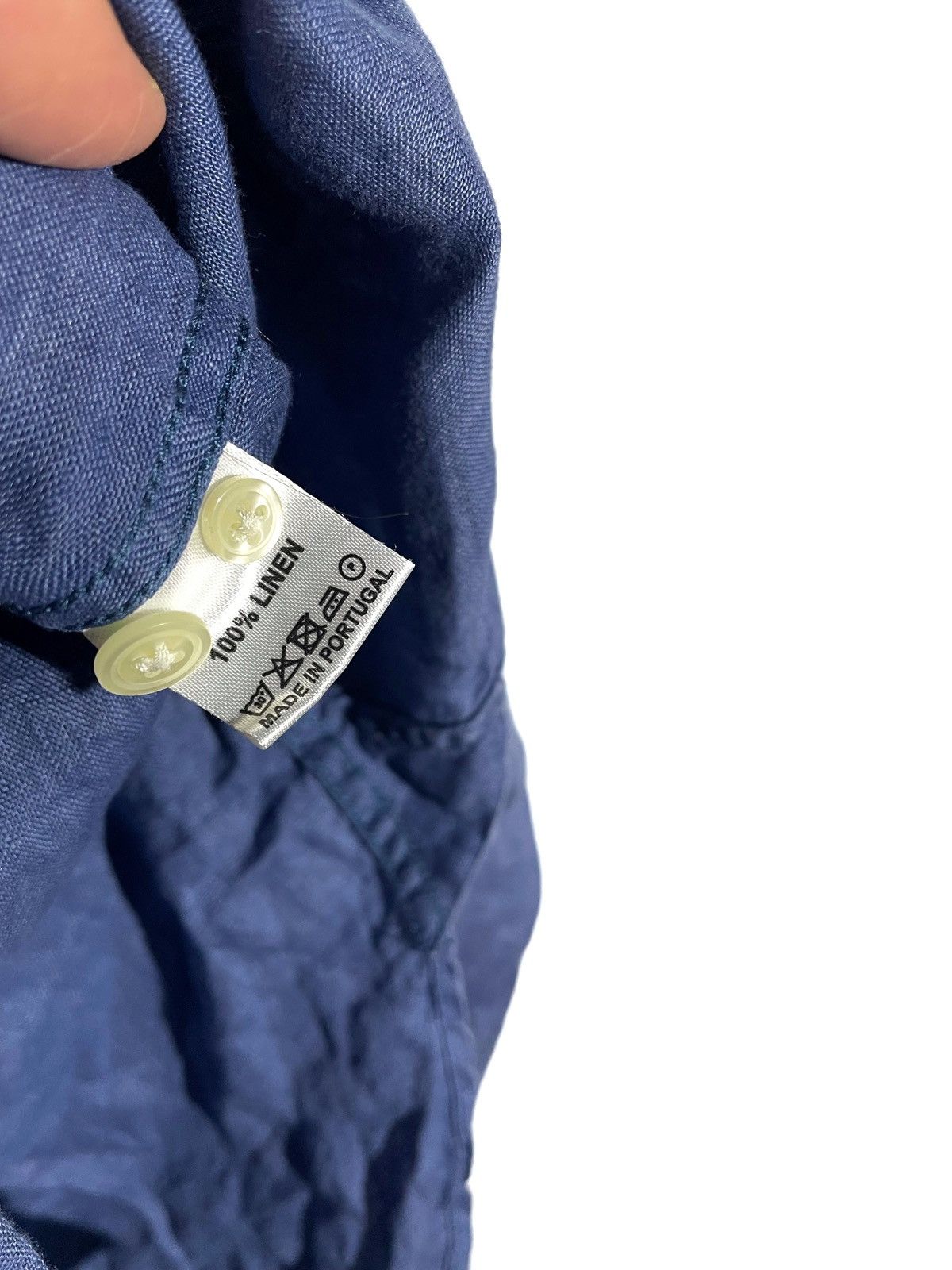 Designer Favourbrook London Men Linen Blue Shirt Size 16/S-M Portugal Size US S / EU 44-46 / 1 - 9 Thumbnail