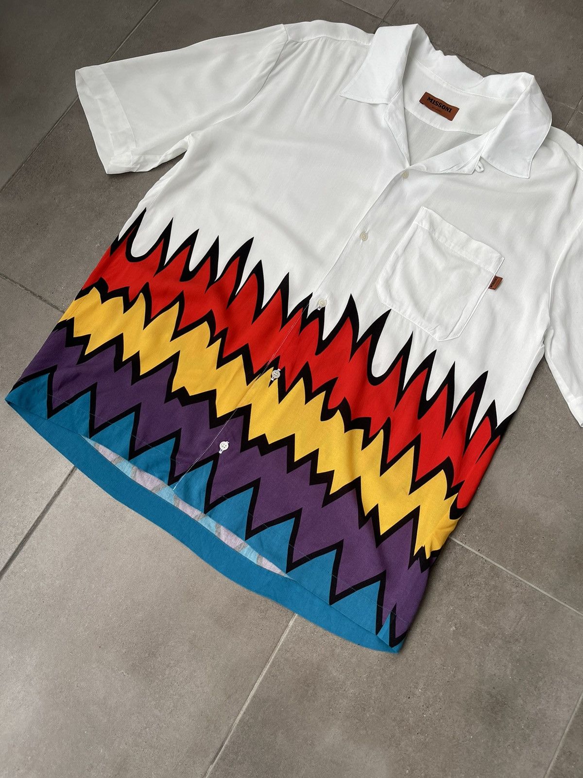 Missoni !DS! FW21 Missoni Bowling Zigzag White Shirt Size US L / EU 52-54 / 3 - 7 Thumbnail