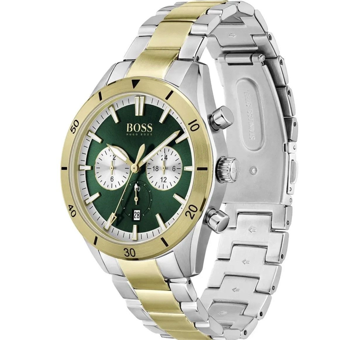 Hugo Boss Hugo Boss 1513872 Santiago Green Dial Two Tone Steel Strap Size ONE SIZE - 6 Thumbnail