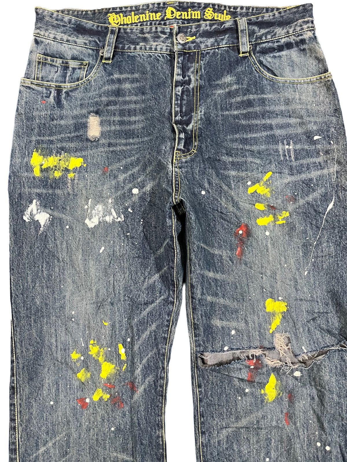 POST ARCHIVE FACTION (PAF) Vintage Wholenine Denim Style Splatter jeans Size US 36 / EU 52 - 2 Thumbnail