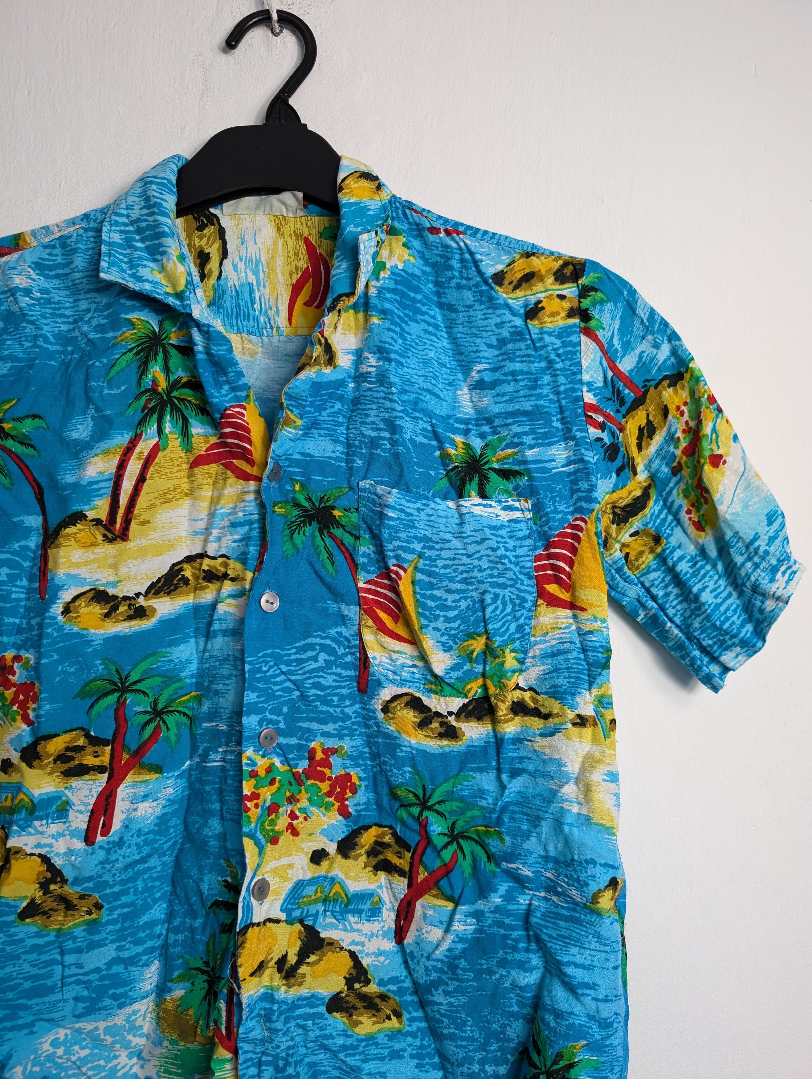 Vintage Vintage Y2K Hawaiian Shirt - Summer Floral Palm Tree Print Size US XS / EU 42 / 0 - 2 Thumbnail