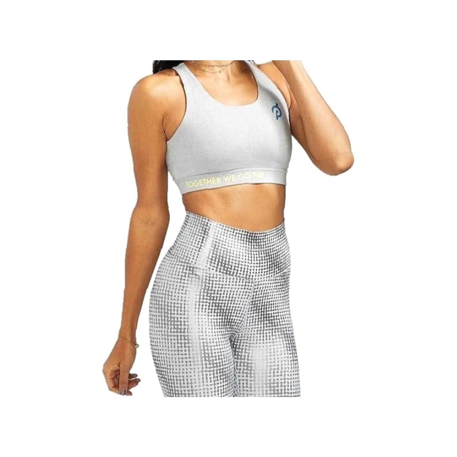 Vintage Peloton Sports Bra Womens Heathered Gray Racerback High Support Pullover One Size Small Strappy Logo Together We Go Far Size ONE SIZE - 3 Thumbnail