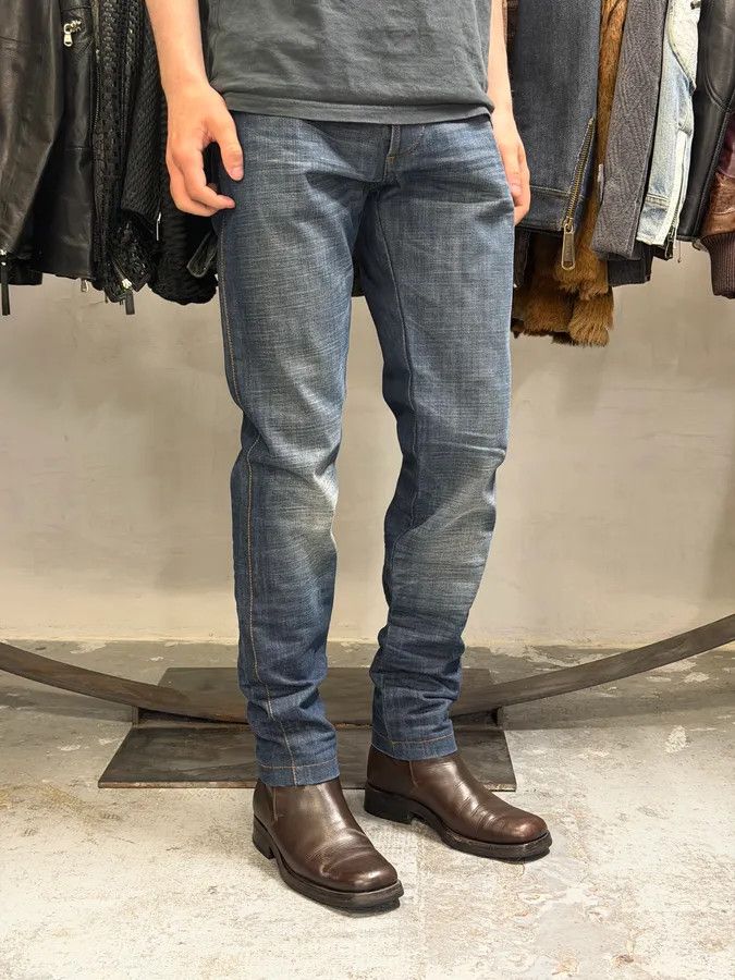 Dolce & Gabbana 2000s Dolce & Gabbana Navy Raw Faded Denim Jeans Size US 32 / EU 48 - 2 Thumbnail