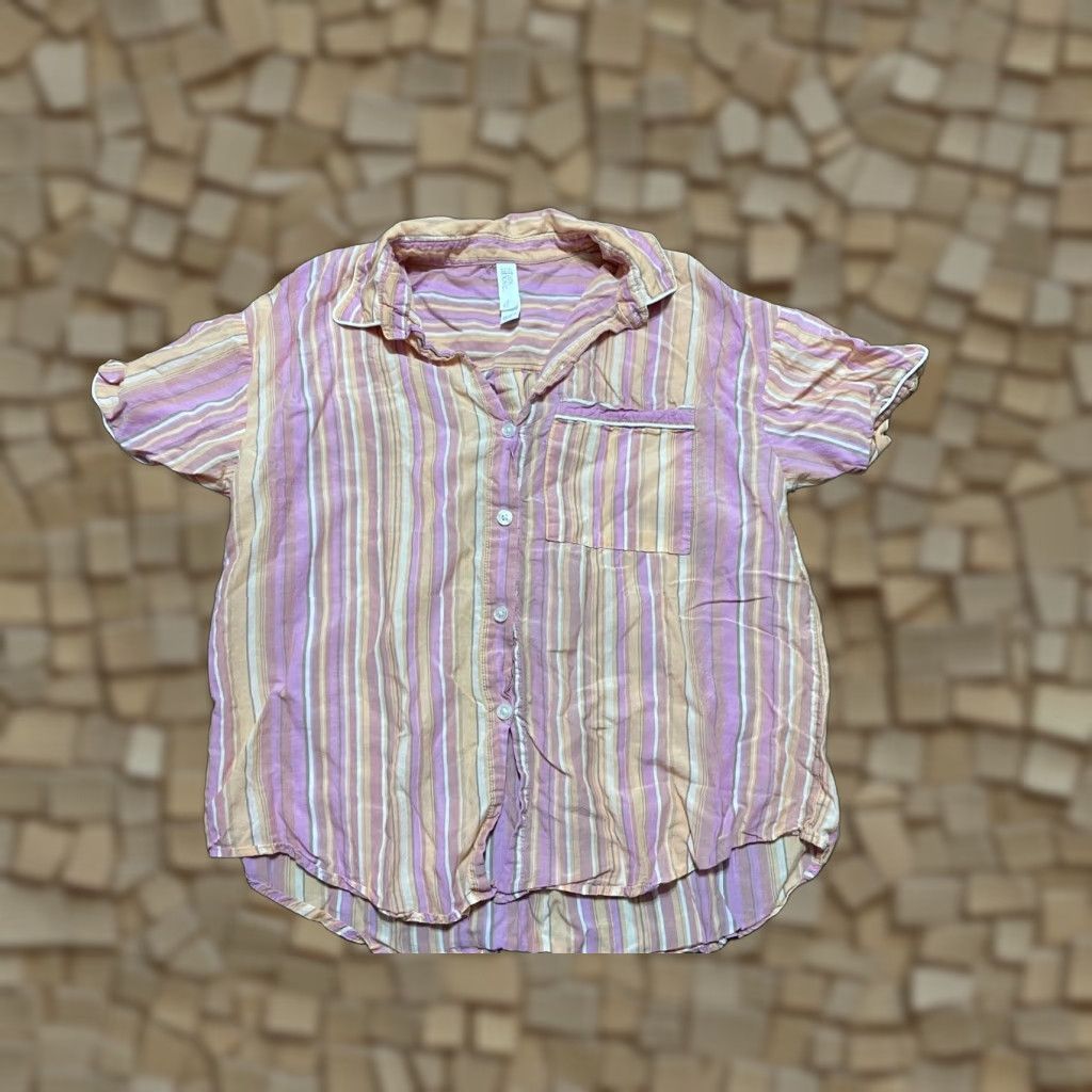 Vintage Stars Above 2 pc Set Womens Size Medium Pink White Orange Button up + Shorts Outfit/Set Size 32" / US 10 / IT 46 - 1 Thumbnail