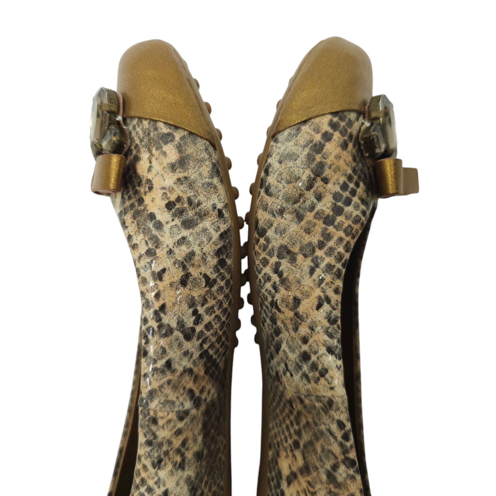 Other Libby Edelman Snakeskin Print Flats Women 8.5 M Bow Size US 8.5 / IT 38.5 - 13 Thumbnail
