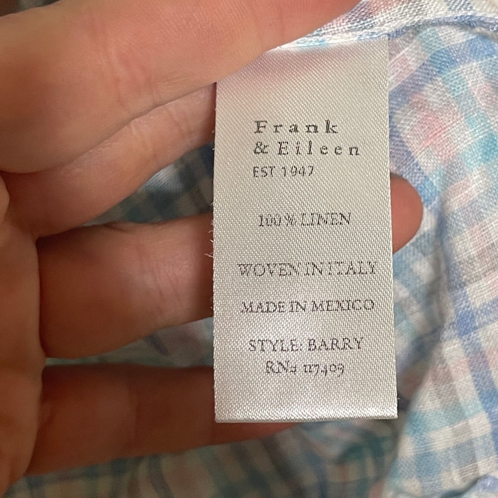 Frank & Eileen Frank & Eileen Barry blue pink plaid Italian linen shirt L Size L / US 10 / IT 46 - 5 Thumbnail
