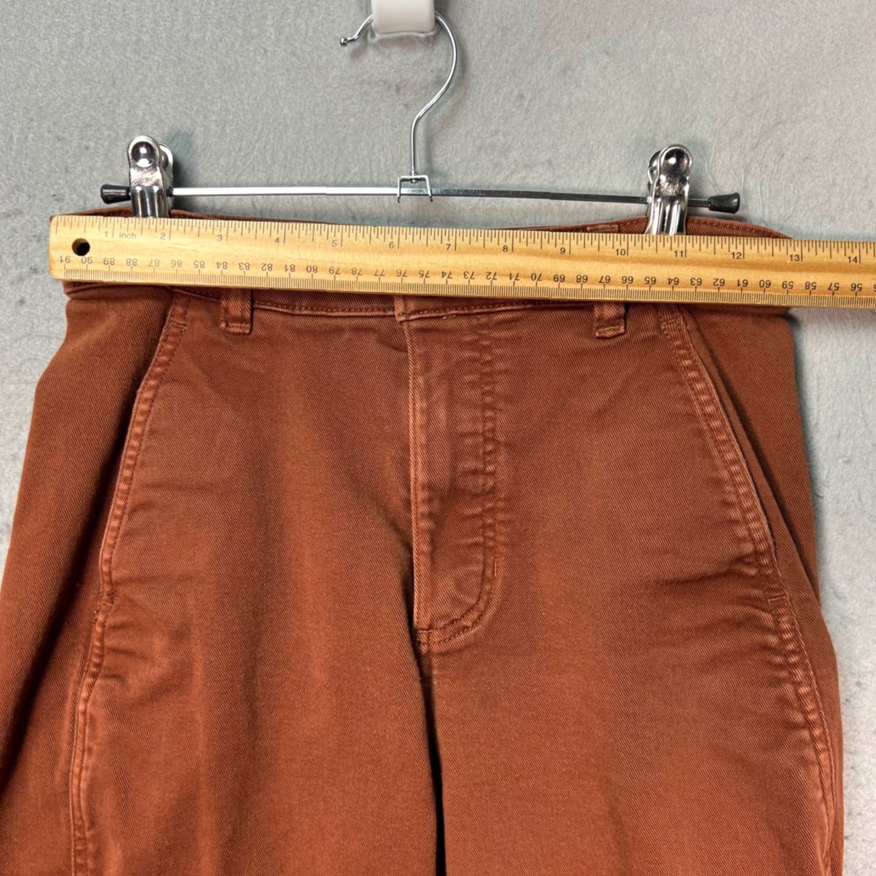 Everlane Everlane Womens 00 Rust Brown High-Waisted Barrel Leg Tapered Pants Size 24" / US 00 / IT 34 - 5 Thumbnail