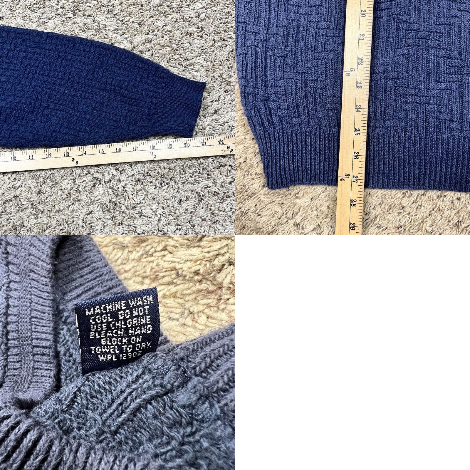 Vintage VINTAGE John Weitz Heavyweight Sweater Mens Large Blue Pullover Sweater 90s Classic Knit Cotton Ret Size US L / EU 52-54 / 3 - 8 Thumbnail