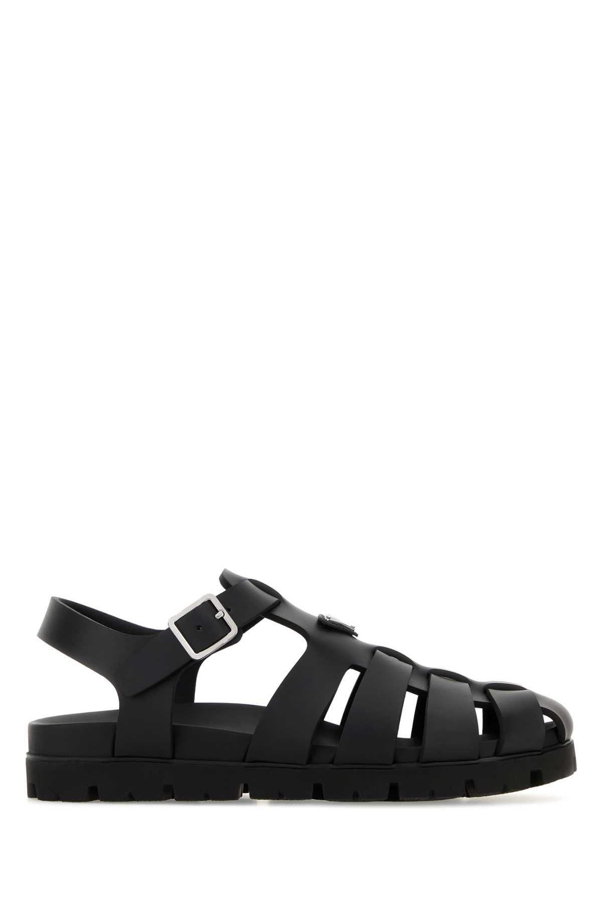Prada Black Leather Sandals Size US 9.5 / EU 42-43 - 1 Thumbnail