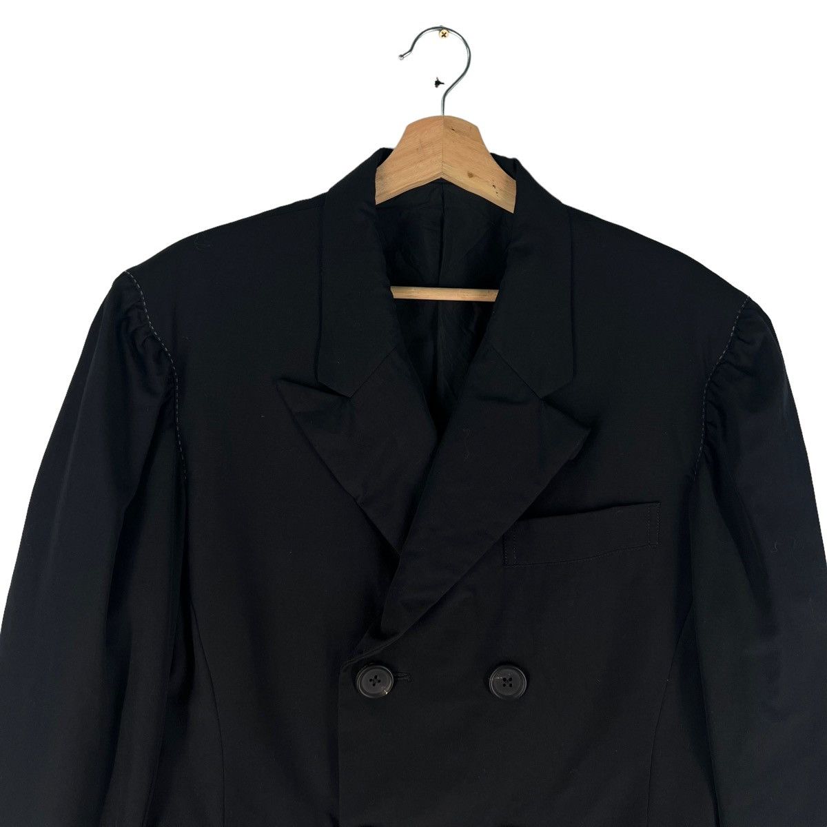 Yohji Yamamoto 🔥RUNWAY DOUBLE BREAST CASUAL COATS YOHJI YAMAMOTO POUR HOMME Size US L / EU 52-54 / 3 - 2 Thumbnail