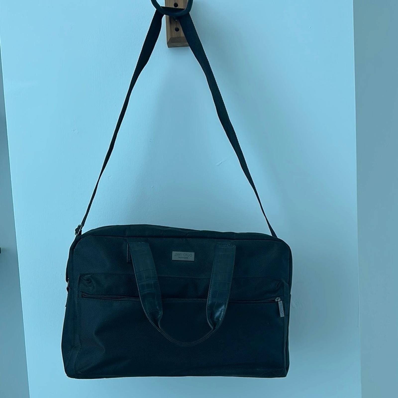 Jimmy Choo Black Messenger Bag With Adjustable Strap, Men's